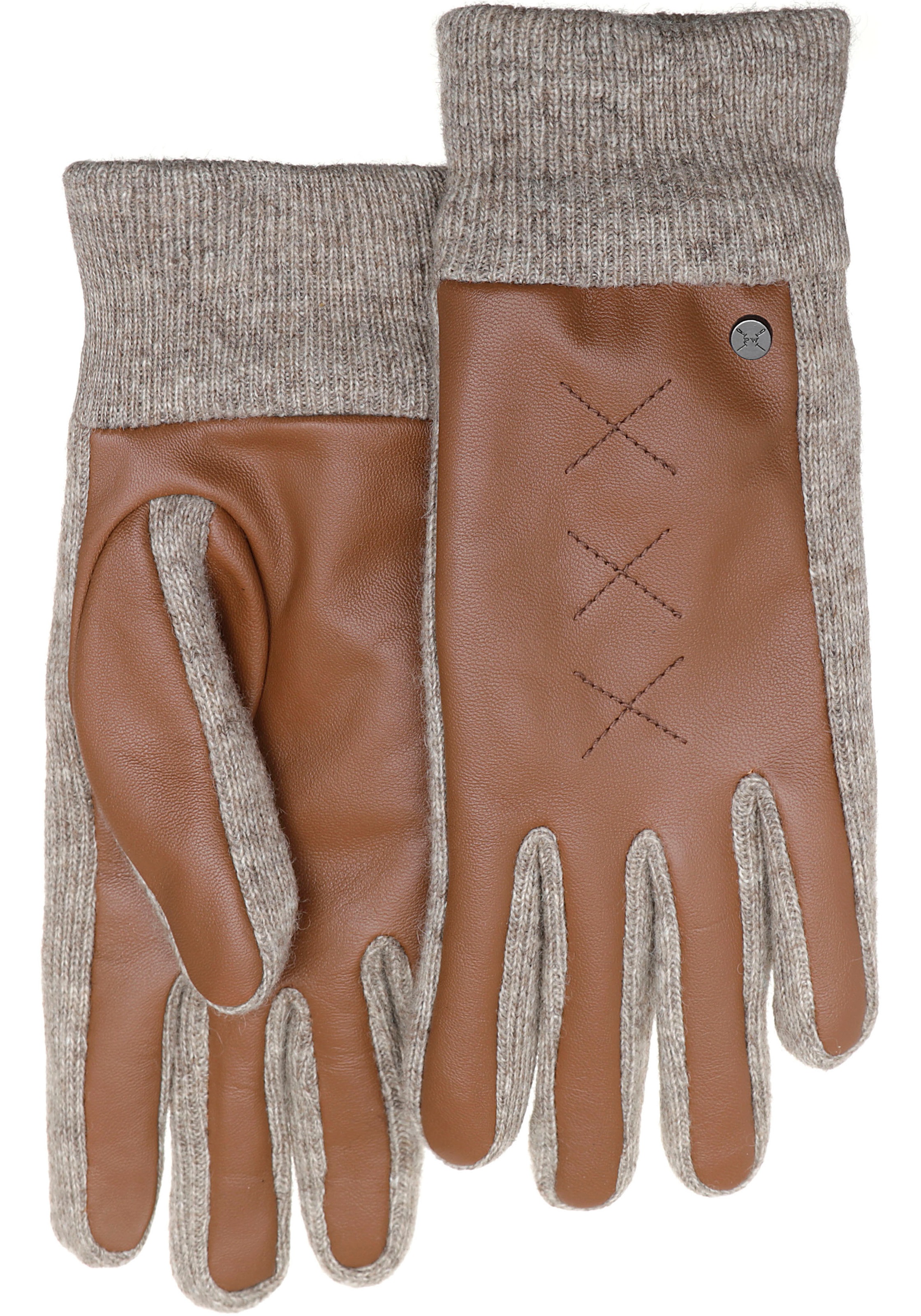 PEARLWOOD Strickhandschuhe »SMILLA« 1 Paar, weiches Fleece-Innenfutter, Temperaturregulierend, Strickbündchen caramel