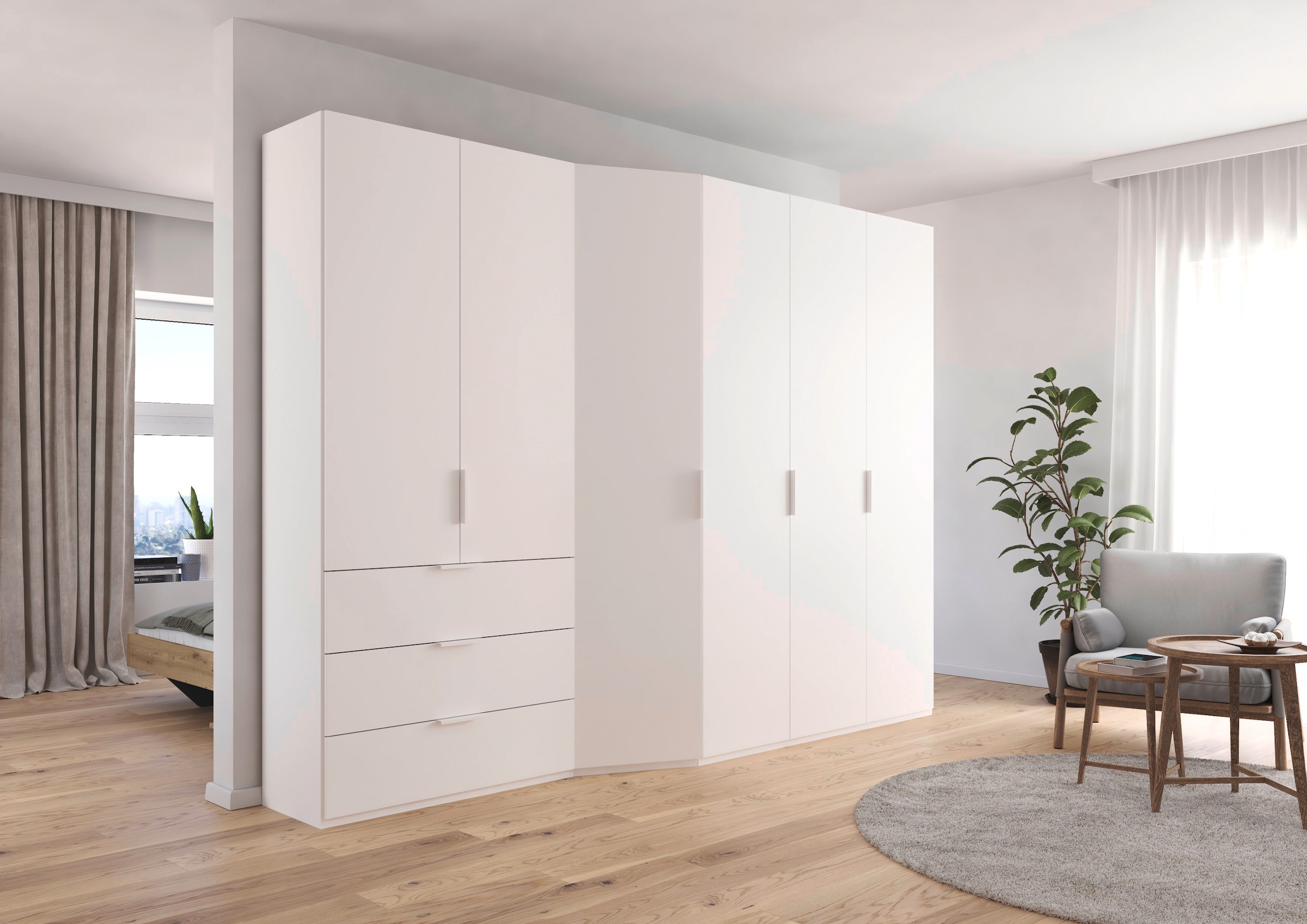 rauch Drehtürenschrank »Kleiderschrank Schrank Garderobe Wäscheschrank WAVE«, in 2 unterschiedlichen Tiefen, mit Soft-Close Funktion MADE IN GERMANY