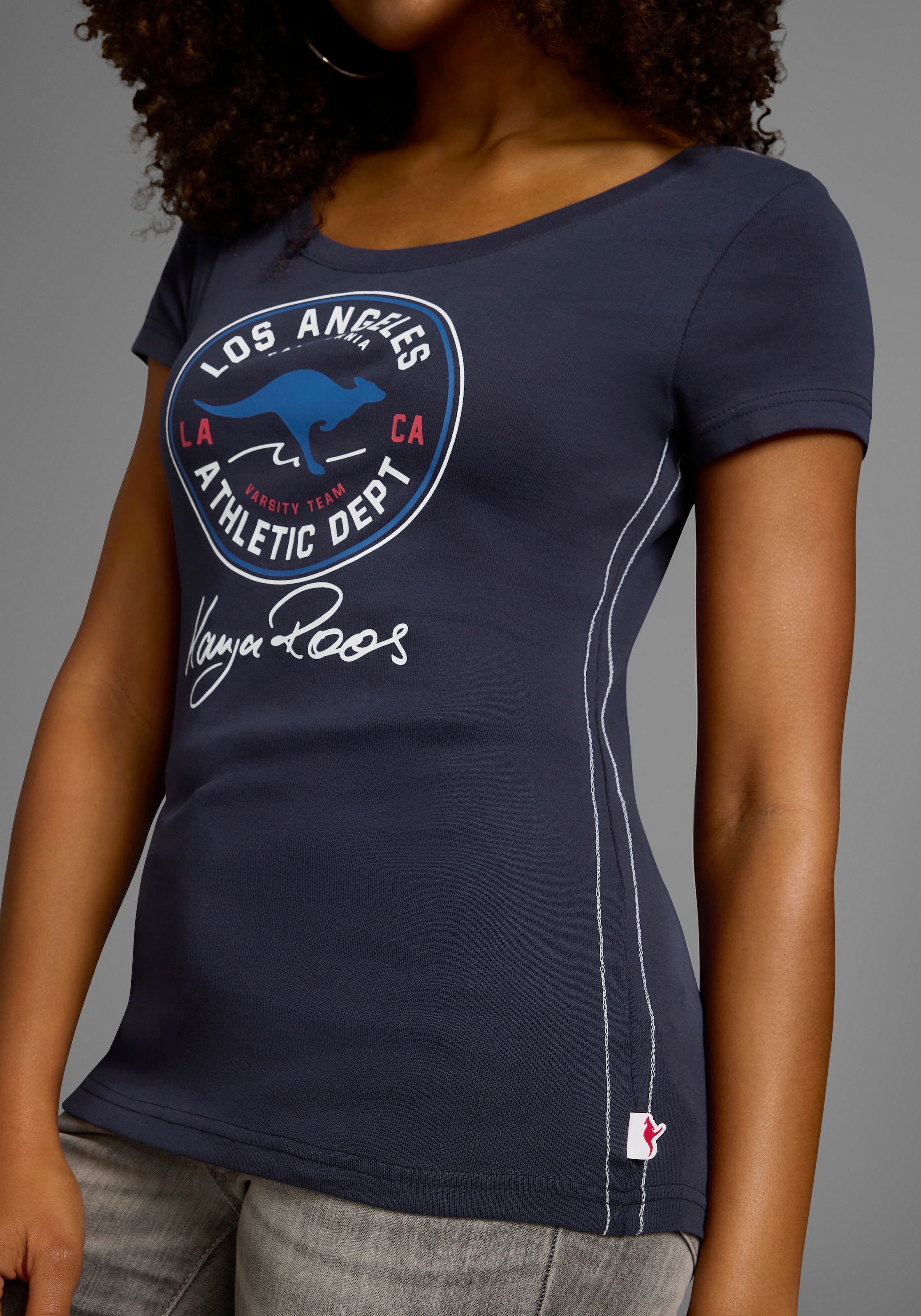 KangaROOS T-Shirt Kurzarm,  sehr figurbetont,  im Vintage-Design,  Rundhalsausschnitt