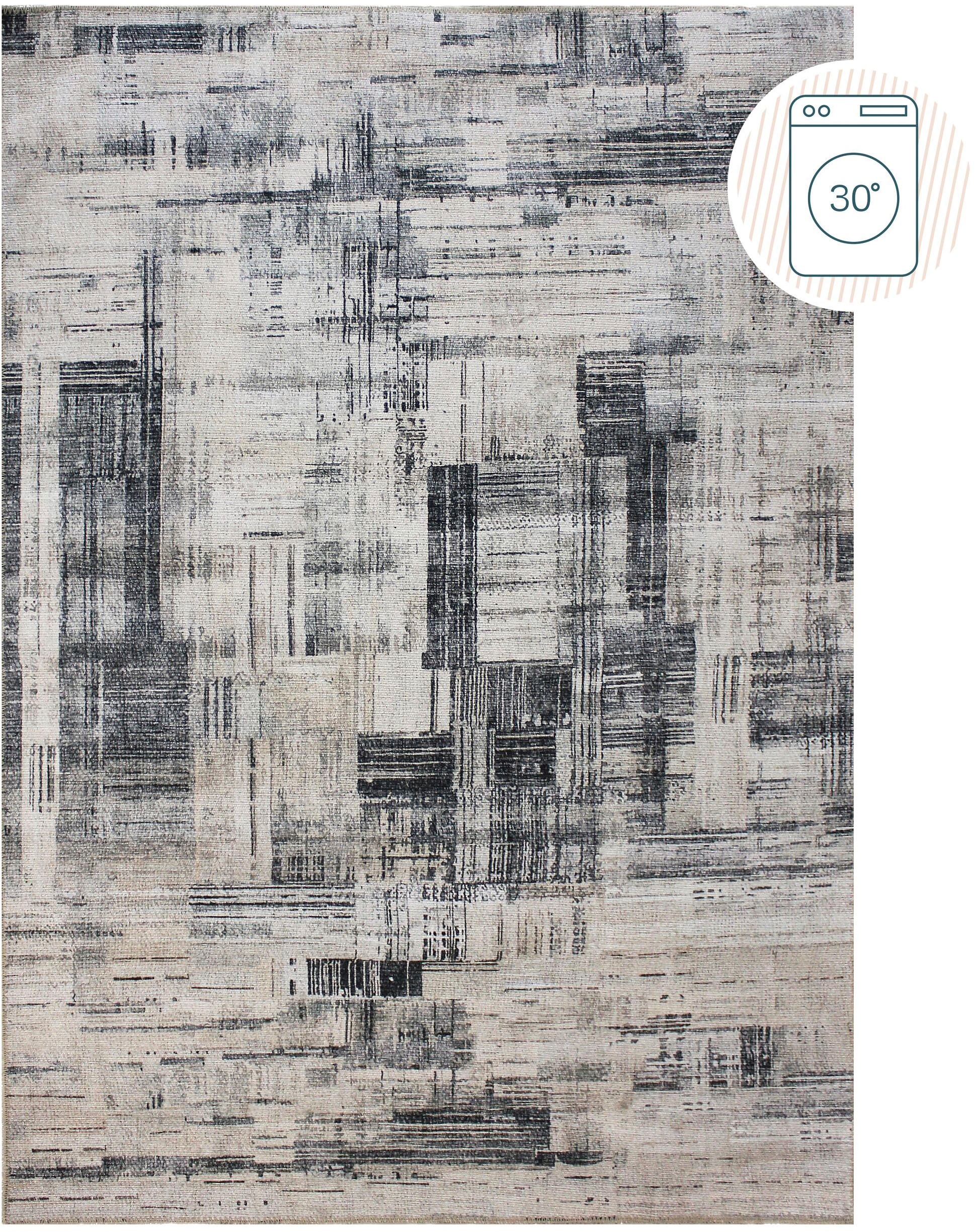 FLAIR RUGS Teppich »Silas«, rechteckig, 4 mm Höhe, Waschbarer Abstrakter Te günstig online kaufen