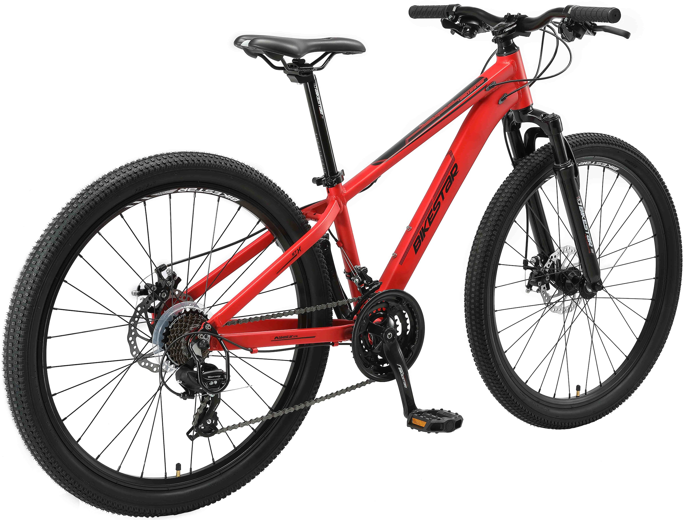 Bikestar Mountainbike, 21 Gang, Shimano, RD-TY300 Schaltwerk, Kettenschaltung, für Damen und Herren, Kettenschaltung