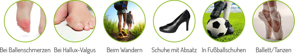 Fußgut Fußpolster »Zehenkappen "Supersoft"«, bei Verletzungen, Hallux valgus, Blasen, Hühneraugen, Ballenschmerzen