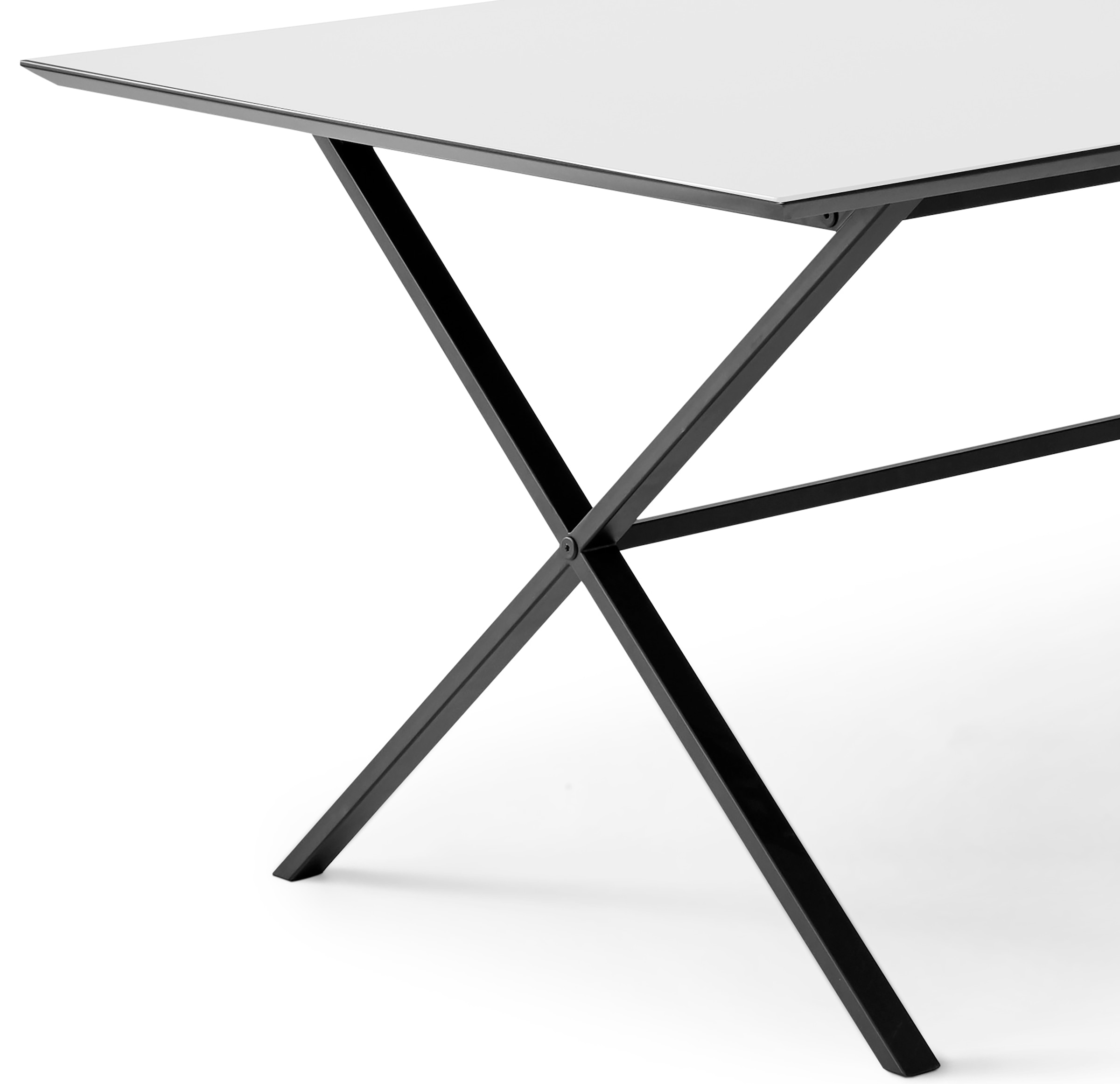 Hammel«, gekreuztes by Tischplatte Esstisch »Meza Raten kaufen MDF, Hammel rechteckige Metallgestell auf Furniture
