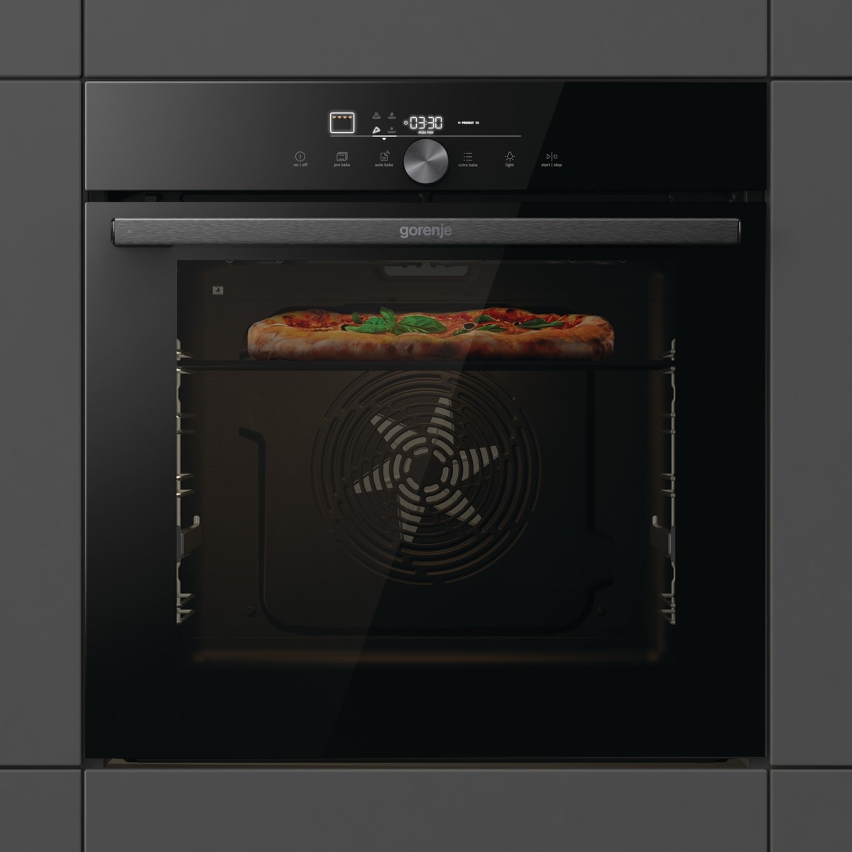 GORENJE Pyrolyse Backofen  »GO66E PIZZA350C«, mit Vollauszug, Pyrolyse-Selbstreinigung, max. Temperatur 350°C, AirFry-Funktion