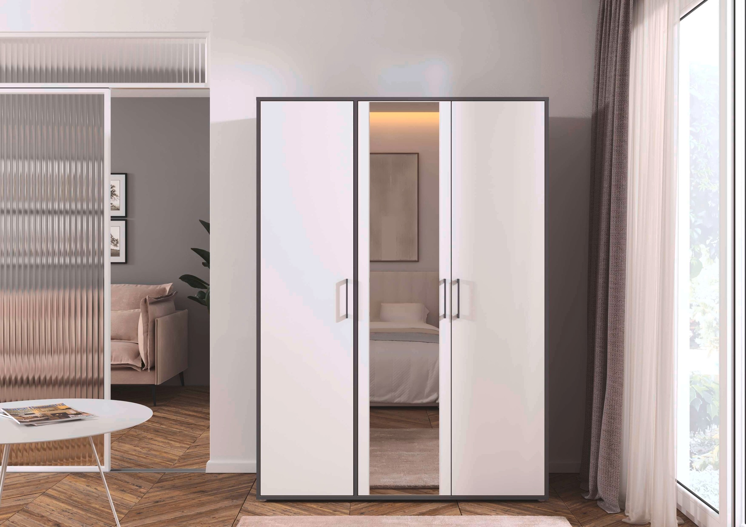 INOSIGN BY RAUCH Kleiderschrank »Schrank Garderobe Schlafzimmer Stauraum PAULLY TOPSELLER Wäscheschrank«, (mit 3 unterschiedlichen Griff-Varianten) 3 Griffvarianten MADE IN GERMANY