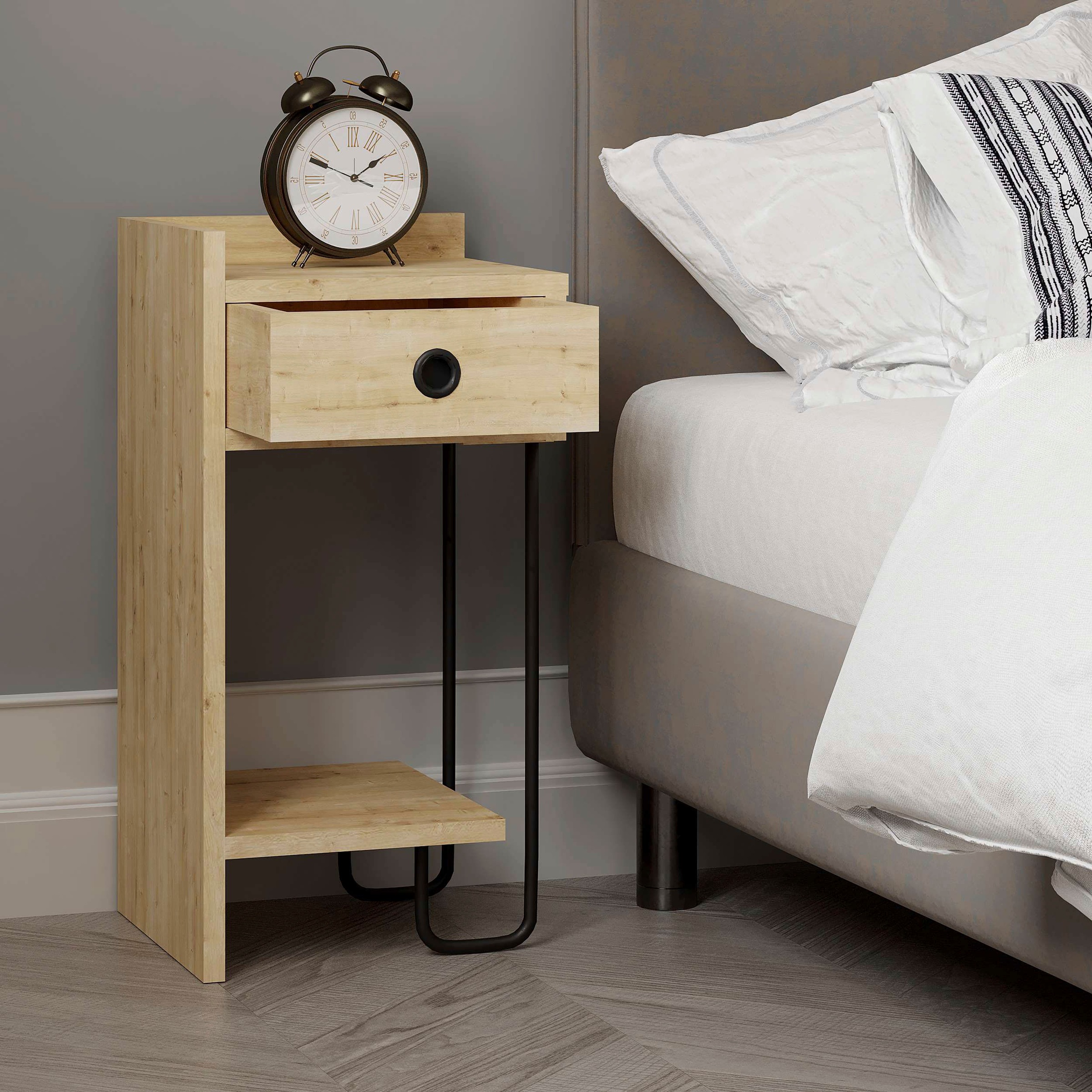 Decortie Nachttisch »SIRIUS NACHTTISCH LINKS MODUL«, (Packung, 1 St.), Leichte Montage, Lagerung, Platzsparend