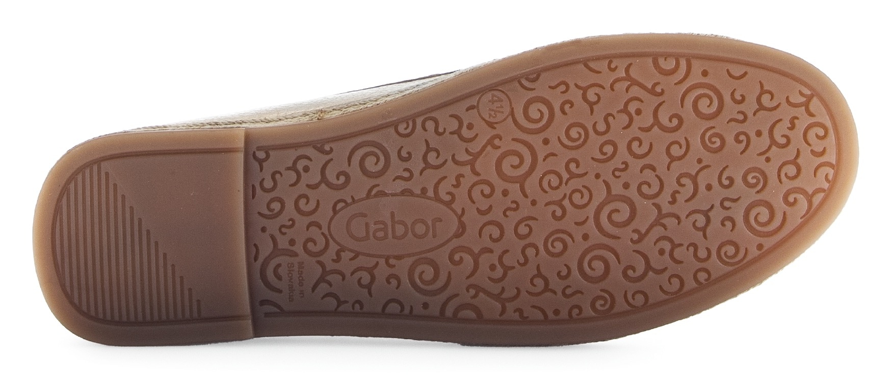 Gabor Slipper, Schlupfschuh, Bequemschuh, Flats mit jutebezogenem Plateau