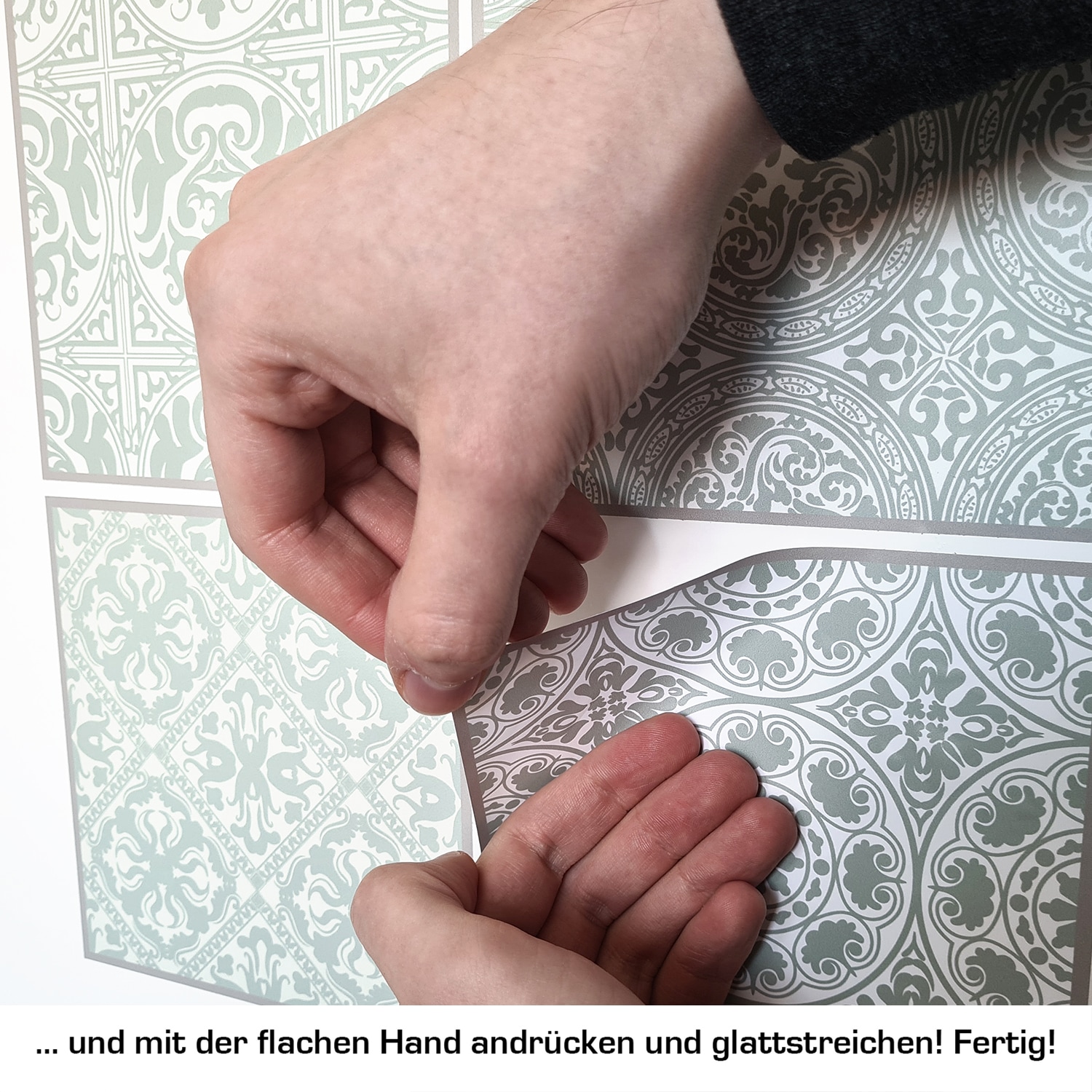 queence Fliesenaufkleber »Ornamente mit Zitronen«, (12 St.), Stickerfliesen, selbstklebend, Sticker, 12er Set