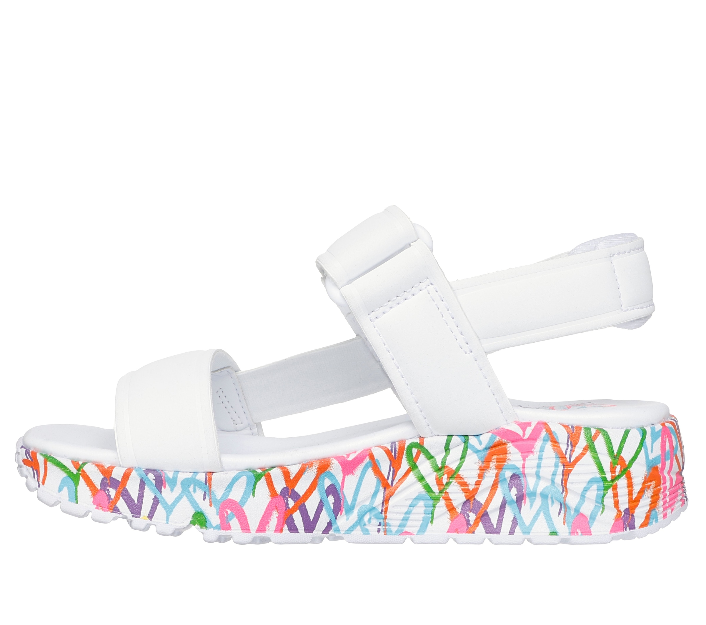 Skechers Sandale »UNO LITE SANDAL-SUNNY LOVE«  Sommerschuh, Klettschuh mit Plateau, Größenschablone zum Download