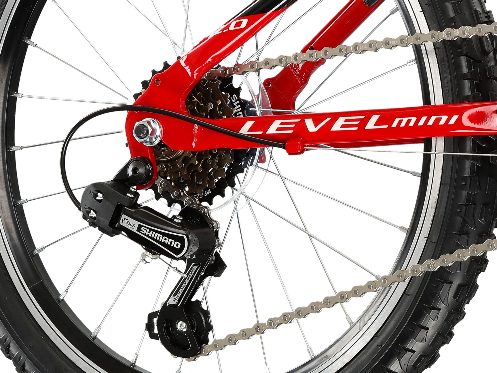 Kross Kinderfahrrad »20" Kinder-MTB Level Mini 2.0 6 Gänge 2026« 6 Gang Shimano Tourney TY21 Schaltwerk Kettenschaltung