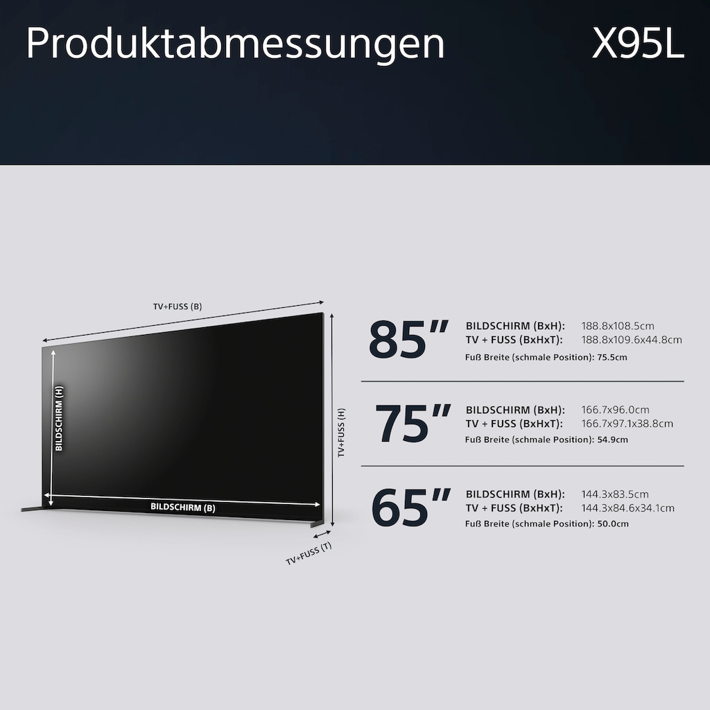 Sony Mini-LED-Fernseher »XR-65X95L«, 164 cm/65 Zoll, 4K Ultra HD, Google TV