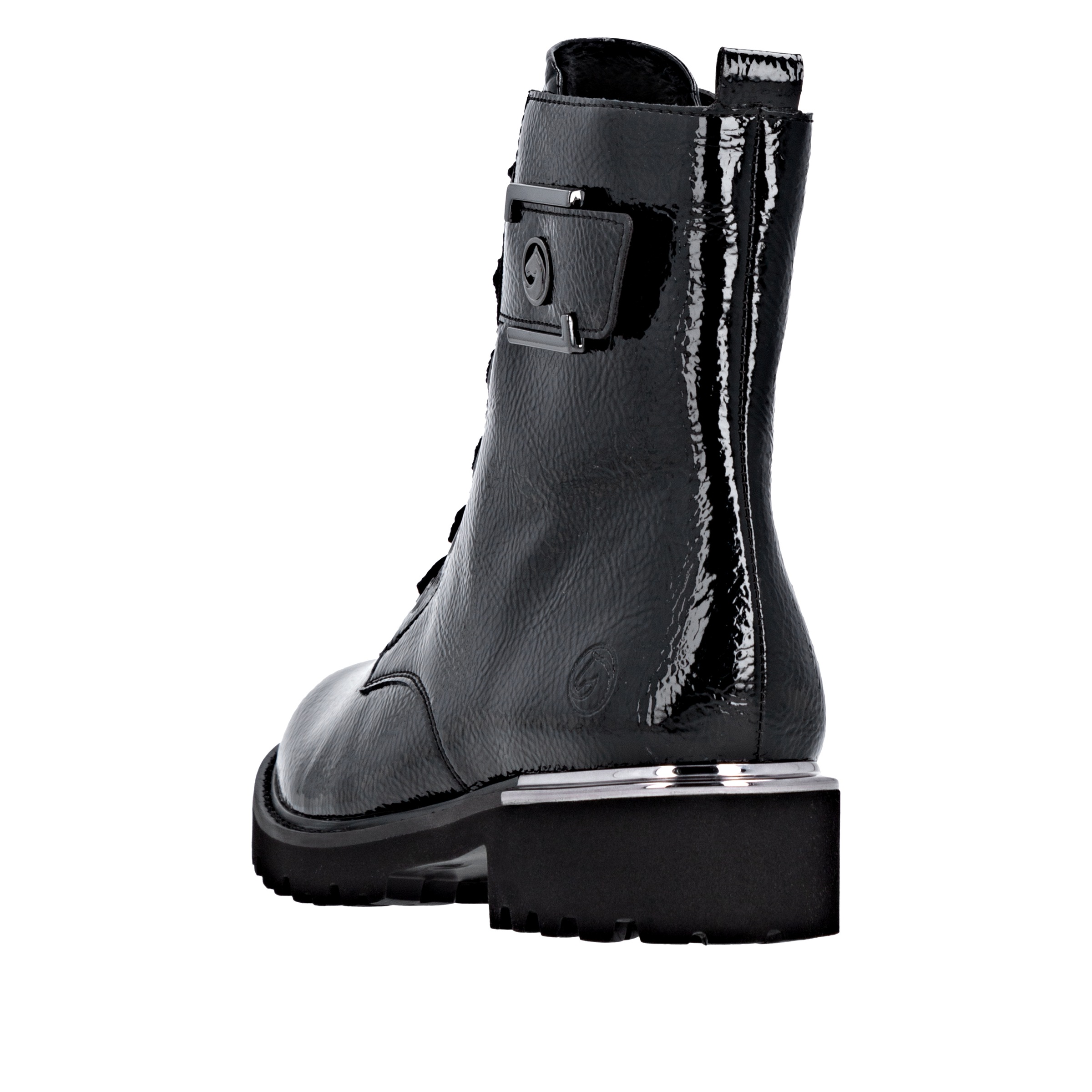 Remonte Schnürstiefelette, Blockabsatz, Schnürboots im Kroko-Look, Innenreißverschluss