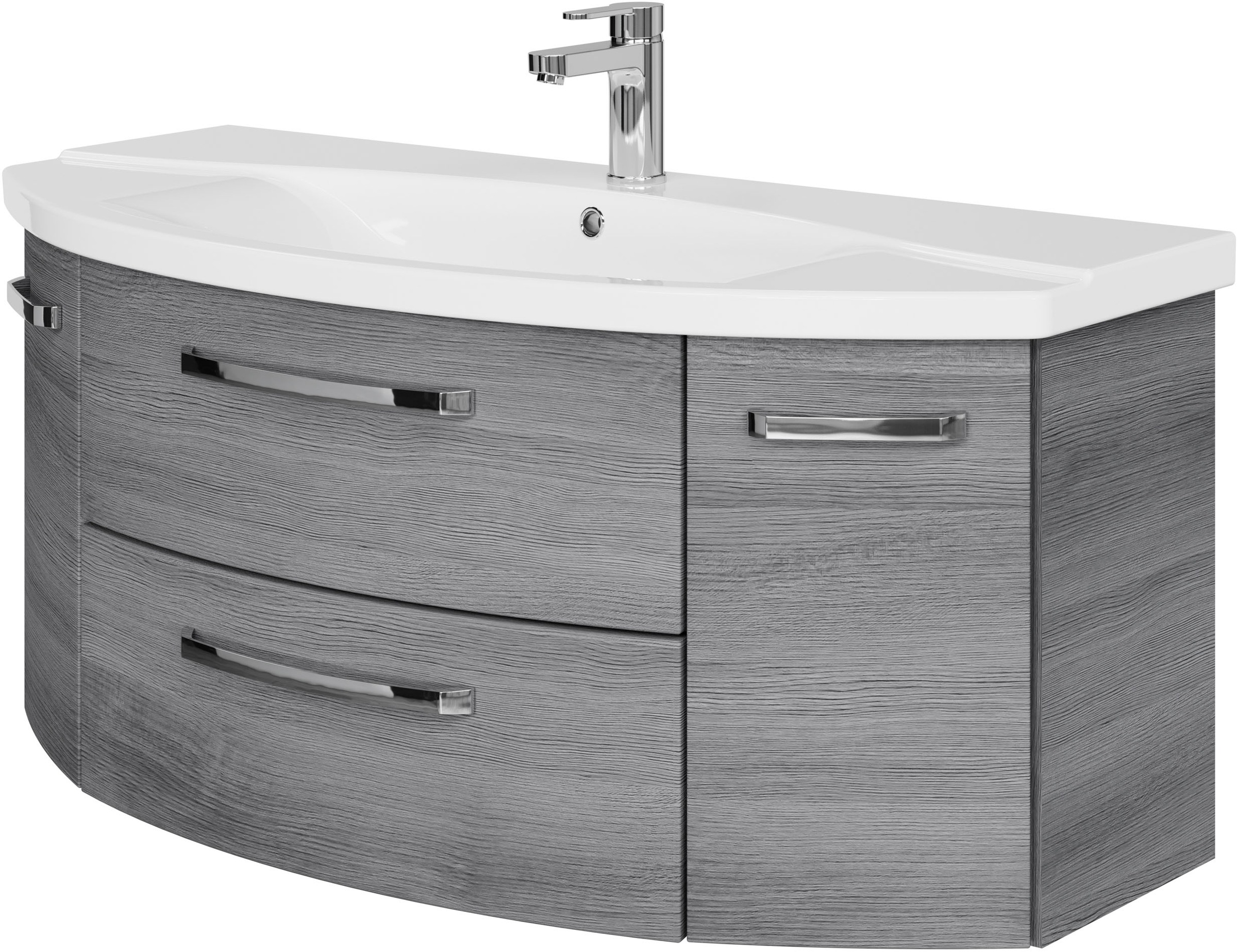 Saphir Badmöbel-Set »Serie 4010 5-teilig Keramik-Waschtisch mit LED-Spiegel günstig online kaufen