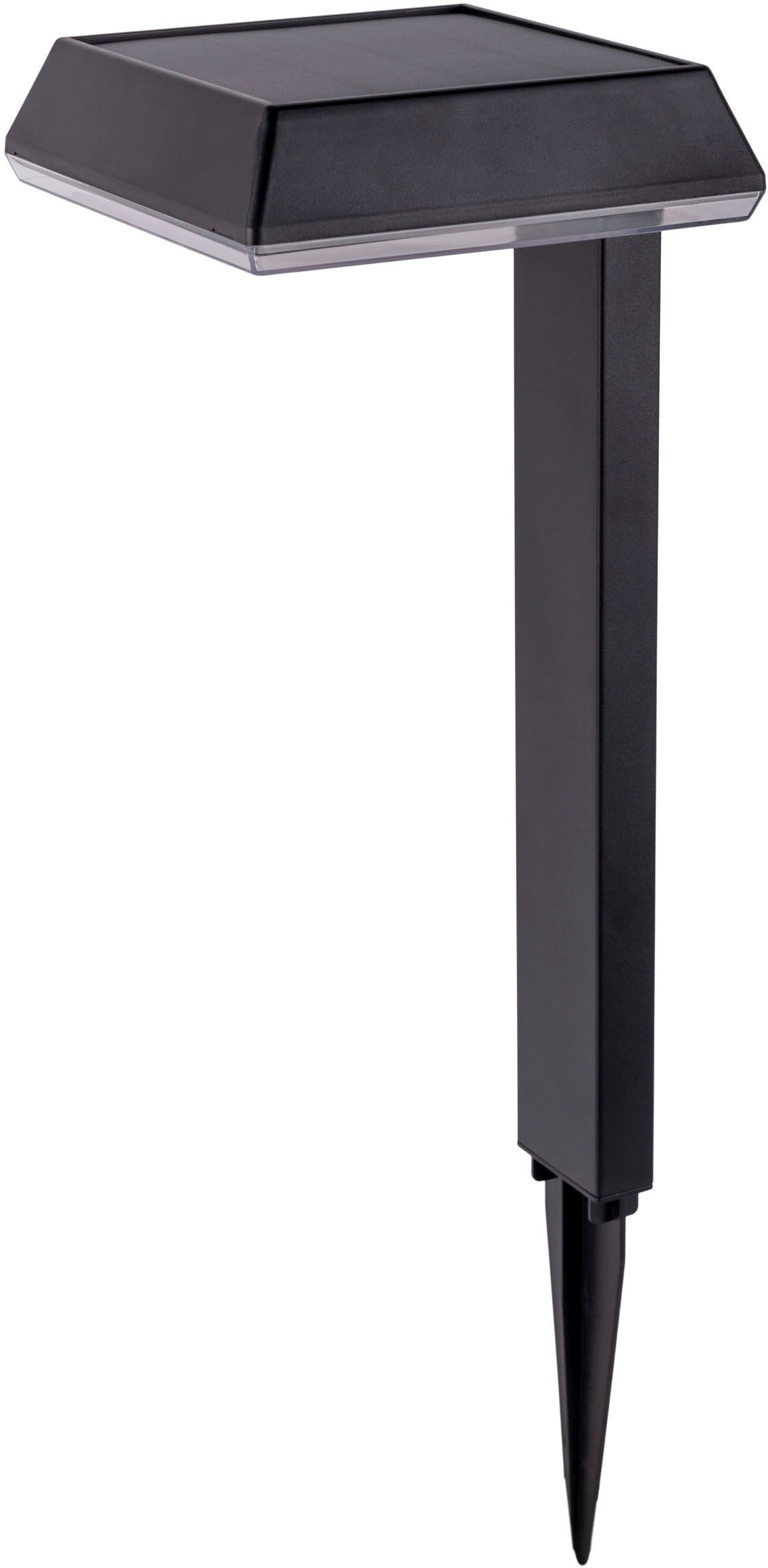 näve LED Solarleuchte »Sigi«, 1 flammig, Leuchtmittel LED-Modul | LED fest integriert, Dekoerdspieß, H: 79cm, Dämmerungssensor, schwarz, LED warmweiß