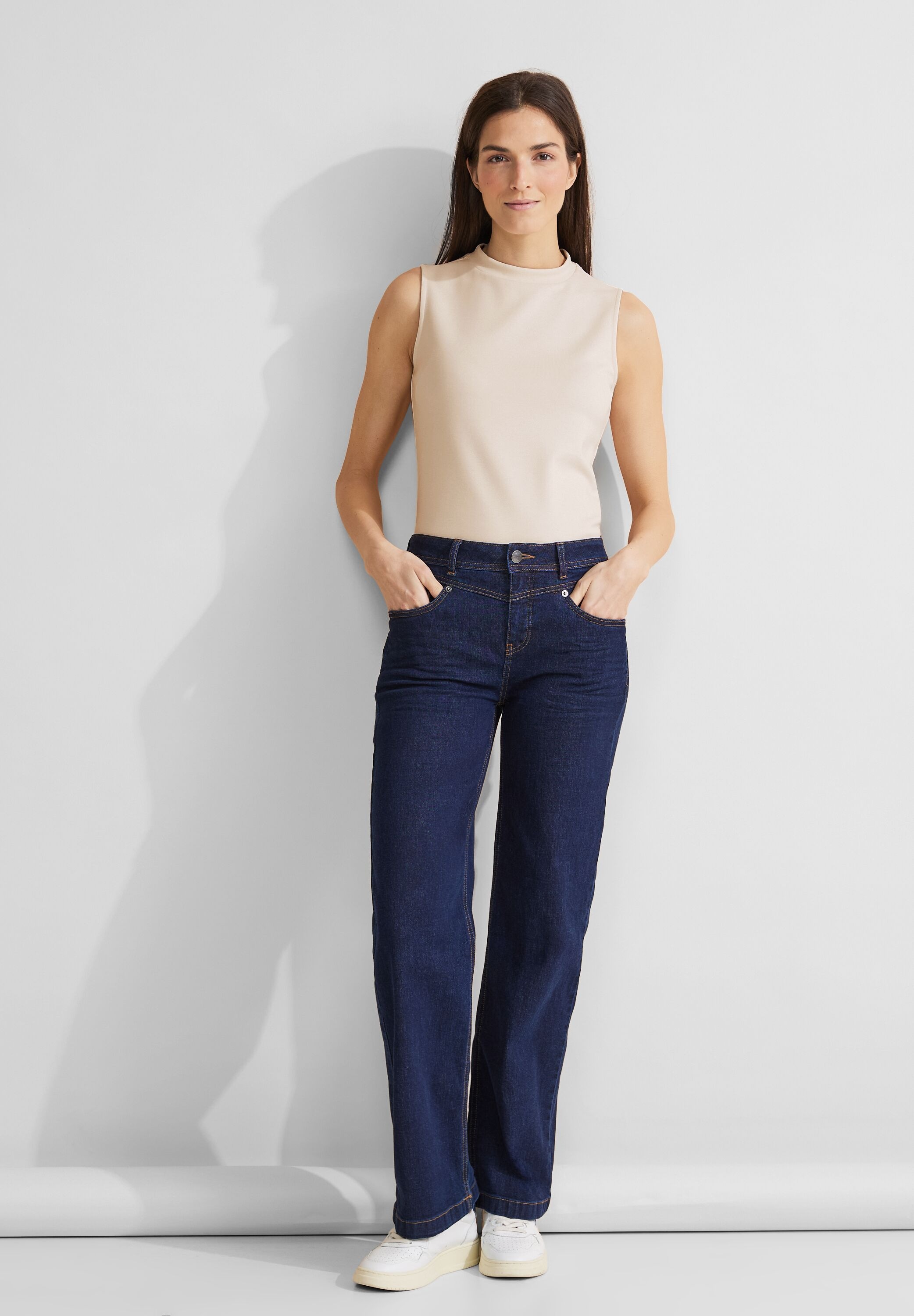 STREET ONE Shirttop »silk look turtel neck«, mit Ziernaht hinten