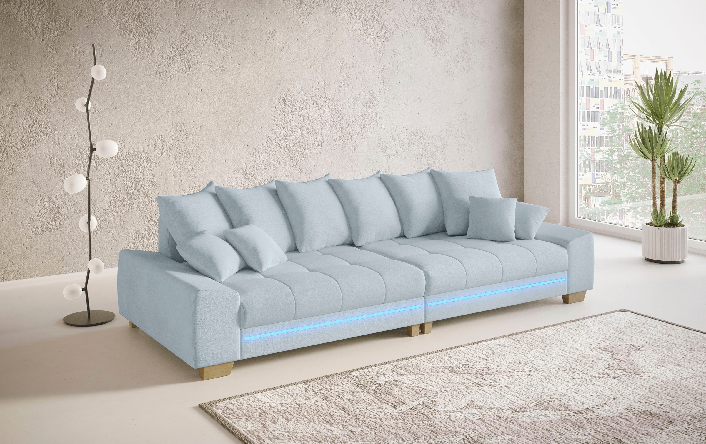 Mr. Couch Big-Sofa »Nikita II«, mit RGB-LED Beleuchtung, wahlweise mit Kaltschaum