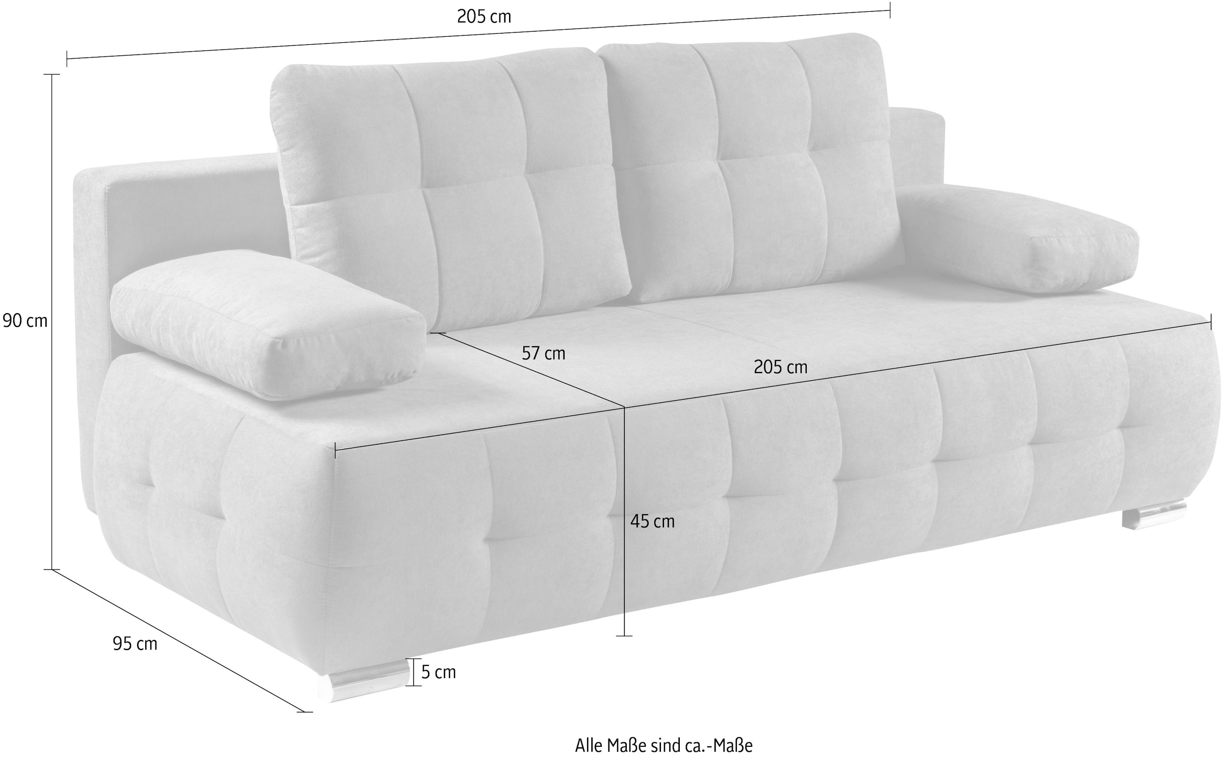 WERK2 Schlafsofa »Indigo«, 2-Sitzer Sofa und Schlafcouch mit Federkern & Bettkasten