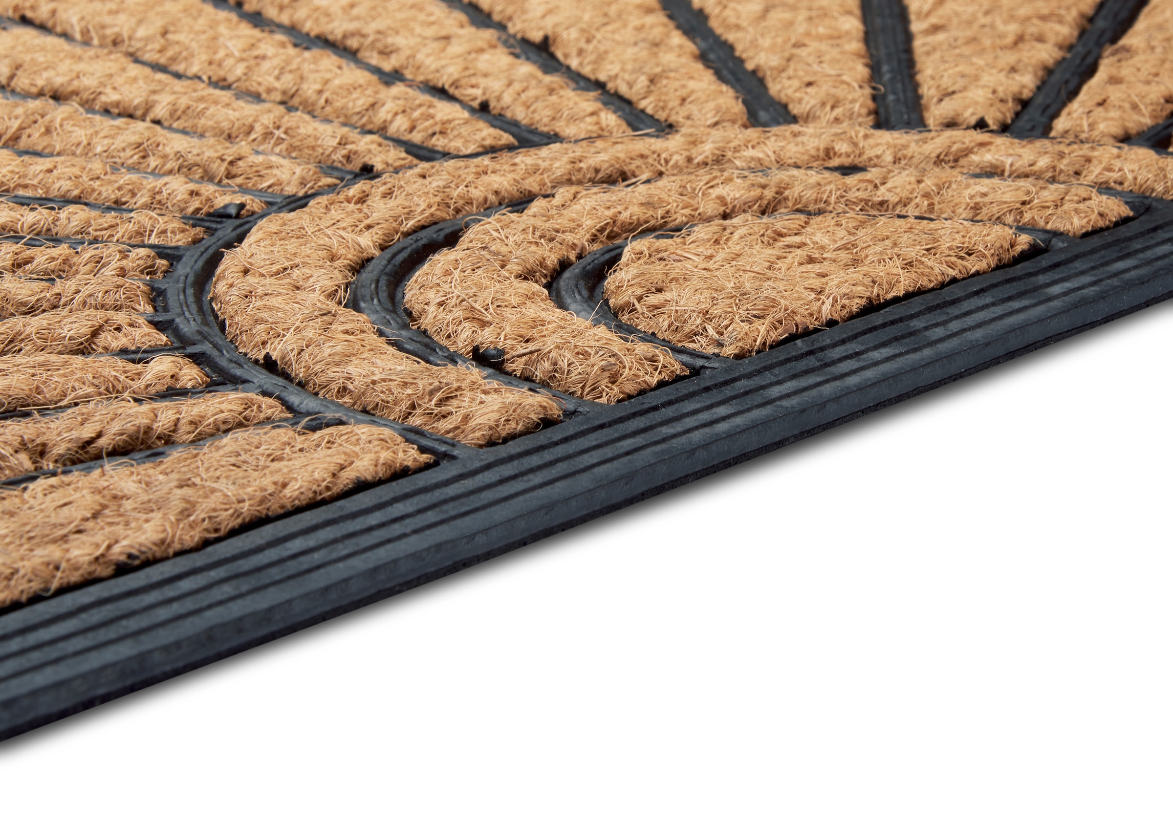 HANSE Home Fußmatte »Mix Mats Gummi-Kokos Halbrund Geometric Ornament, Türmatte«, halbrund, 15 mm Höhe, Kokos, Gummi, Schmutzfangmatte, Outdoor, Rutschfest, Innen, Kokosmatte