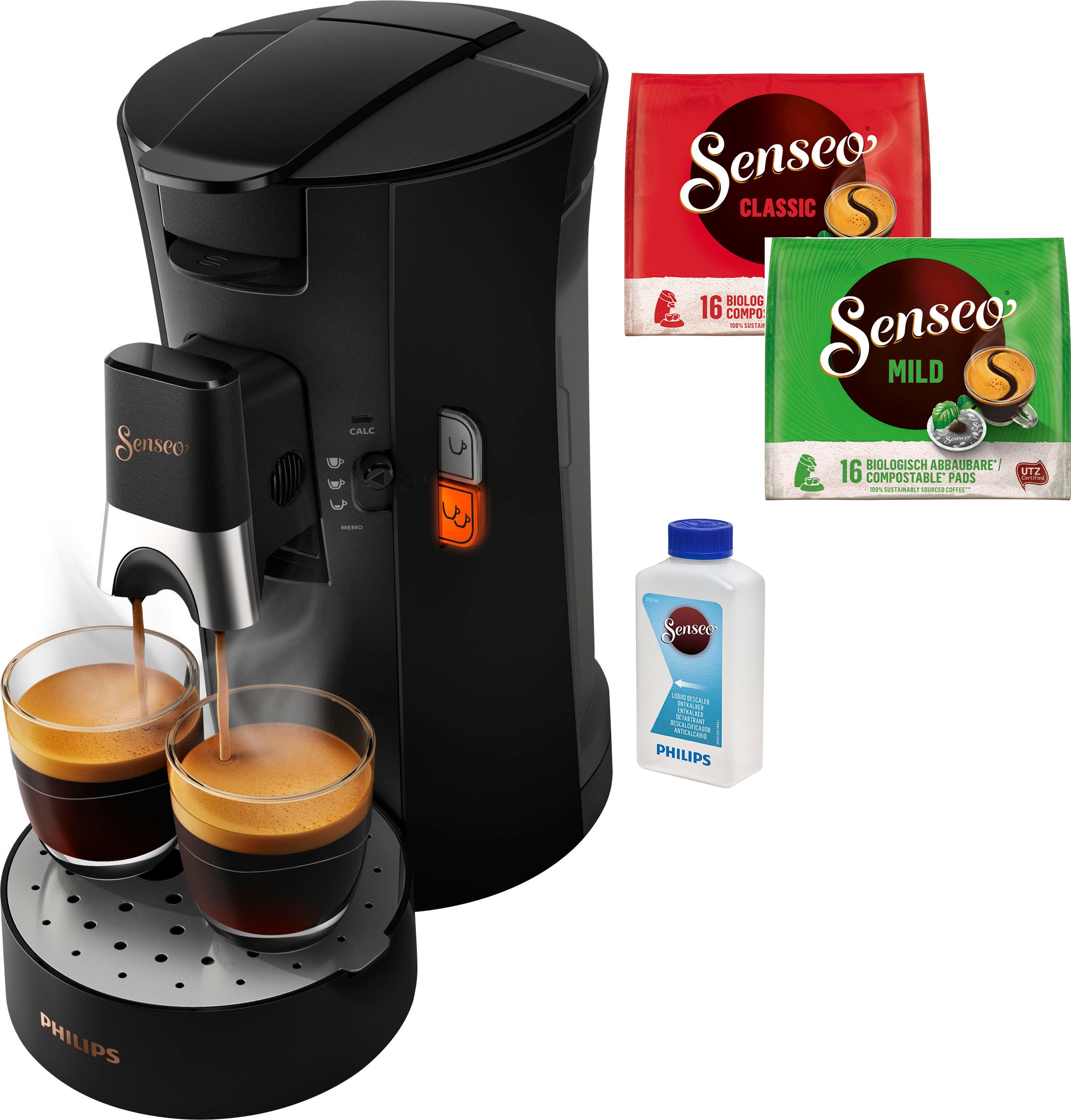 aus 3 »Select online Philips Senseo Kaffeepadmaschine CSA240/60«, Plastik, mit 21% Kaffeespezialitäten, Memo-Funktion bei recyceltem