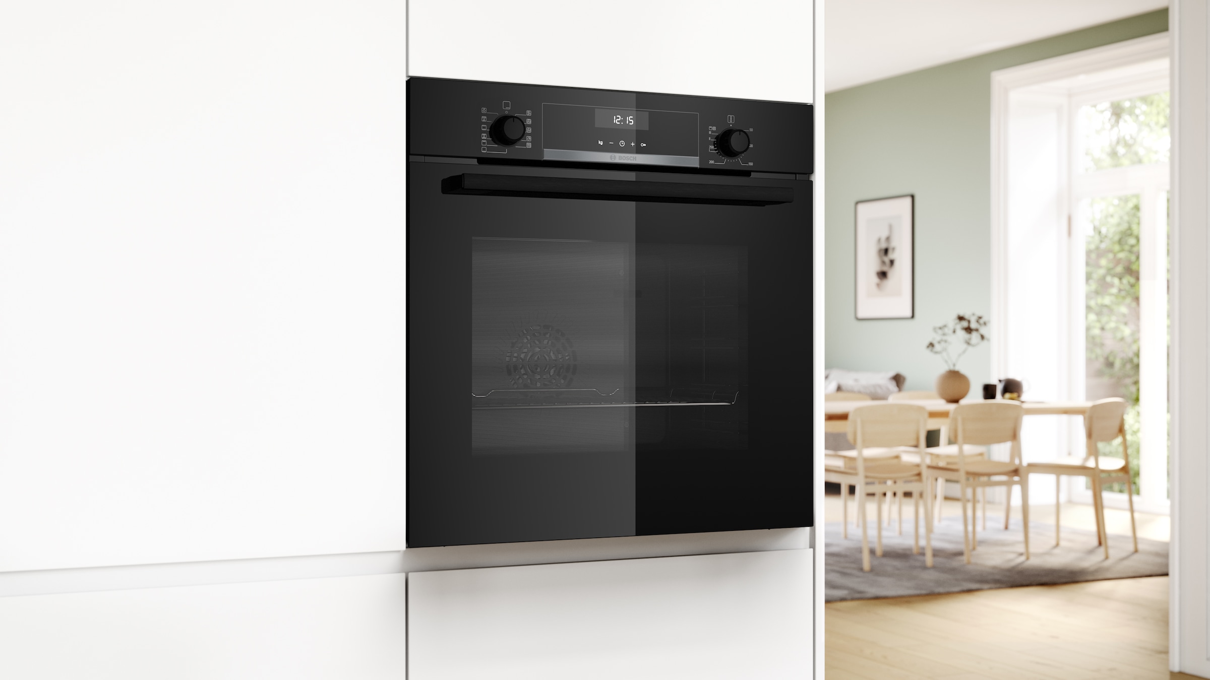BOSCH Einbaubackofen Serie 6 »HBG537BB4« mit Teleskopauszug nachrüstbar
