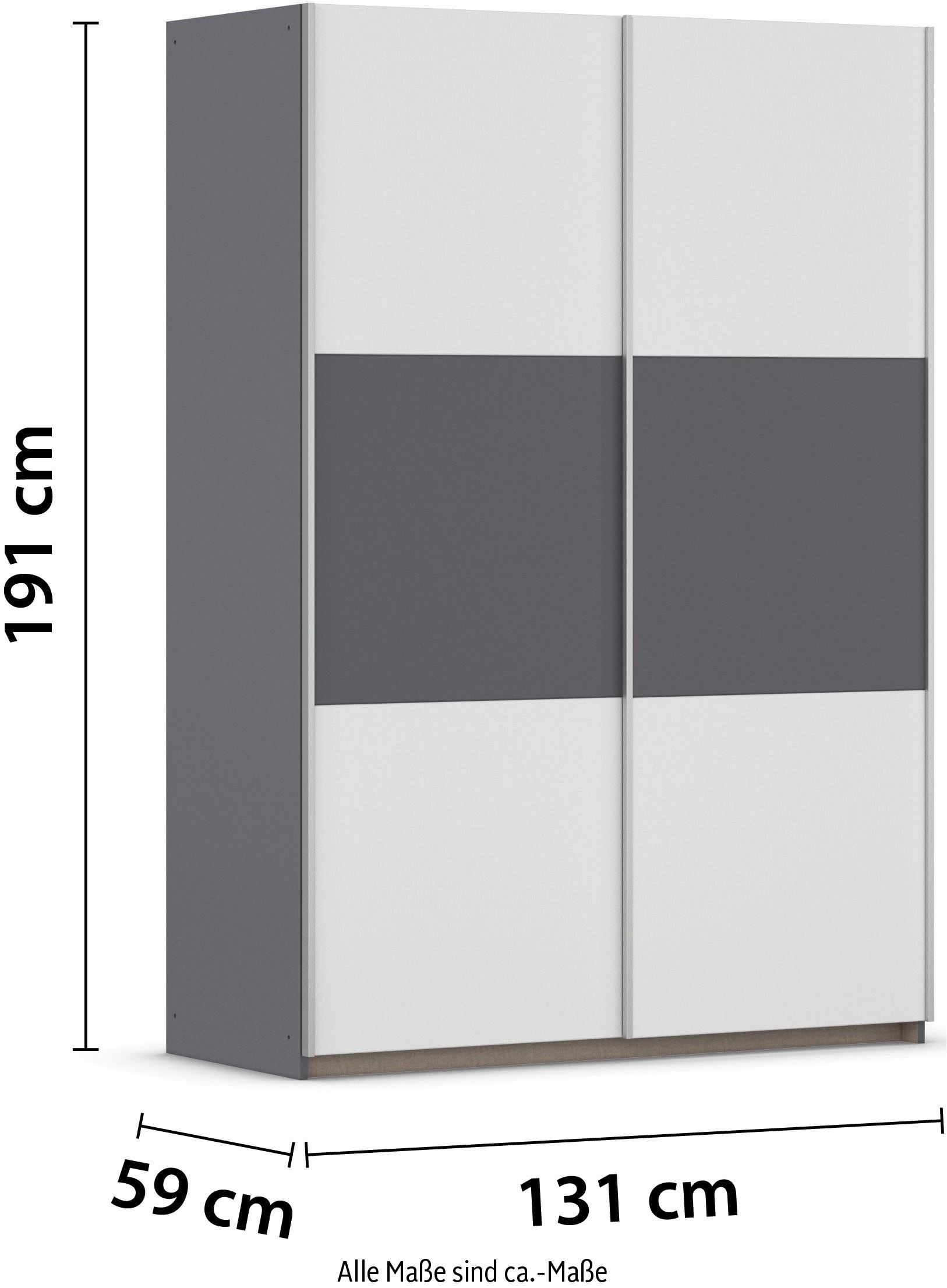 INOSIGN Schwebetürenschrank »PAULLY Schlafzimmerschrank Garderobe Preiskracher«, Kleiderschrank Breite 131 cm Bestseller MADE IN GERMANY RAUCH Schrank