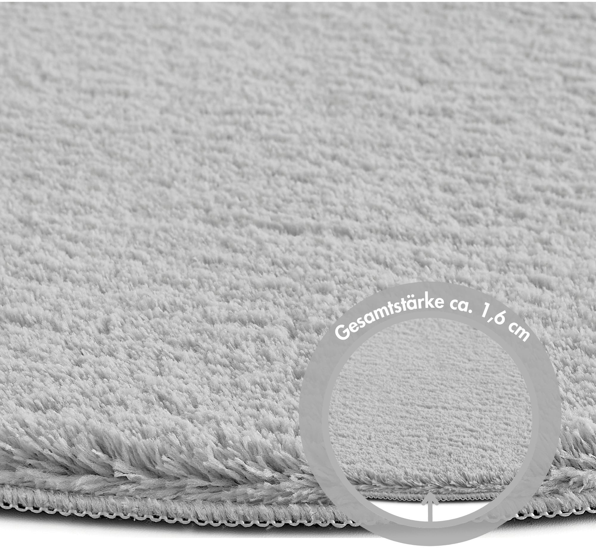 Andiamo Teppich »Arezzo«, rund, 16 mm Höhe, Uni Farben, weicher Flor, waschbar, ideal im Wohnzimmer & Schlafzimmer