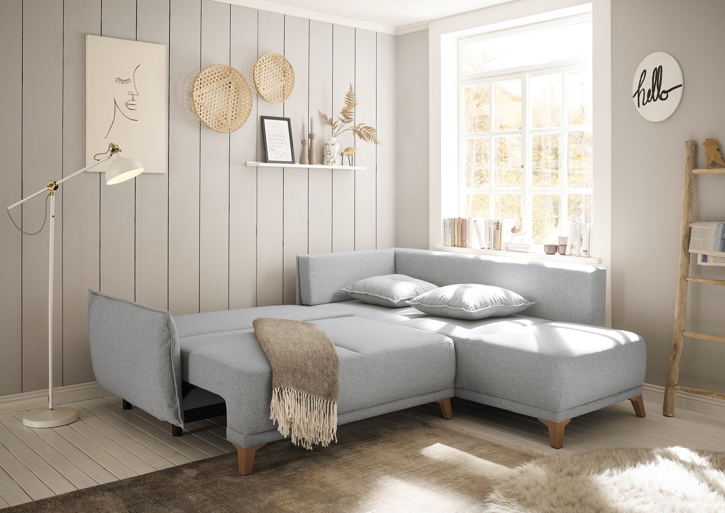 ED EXCITING DESIGN Ecksofa »Pamplona L-Form«, mit Bettfunktion, Bettkasten günstig online kaufen