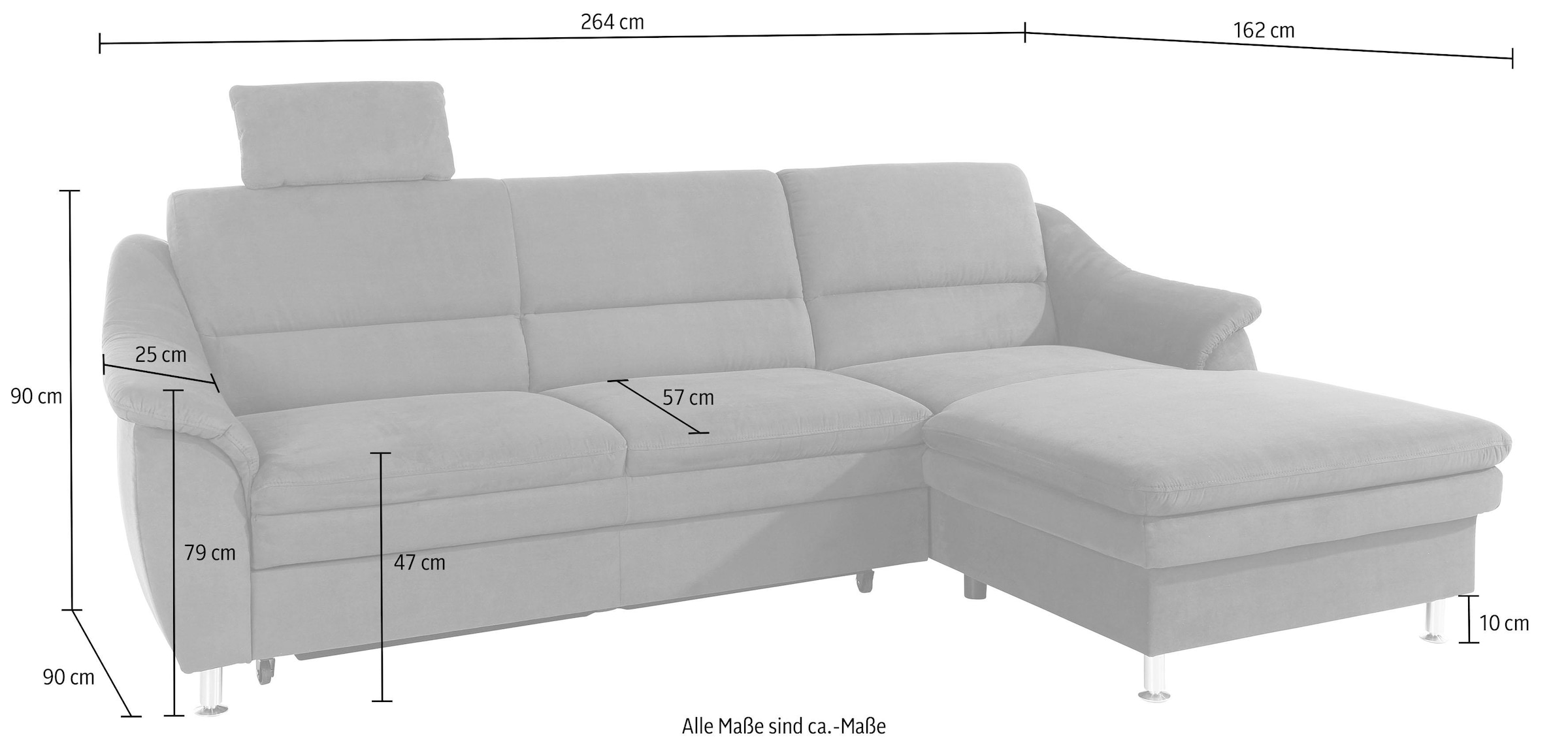 sit&more Ecksofa »Cardoso L-Form«, mit Federkern, wahlweise mit Bettfunktion
