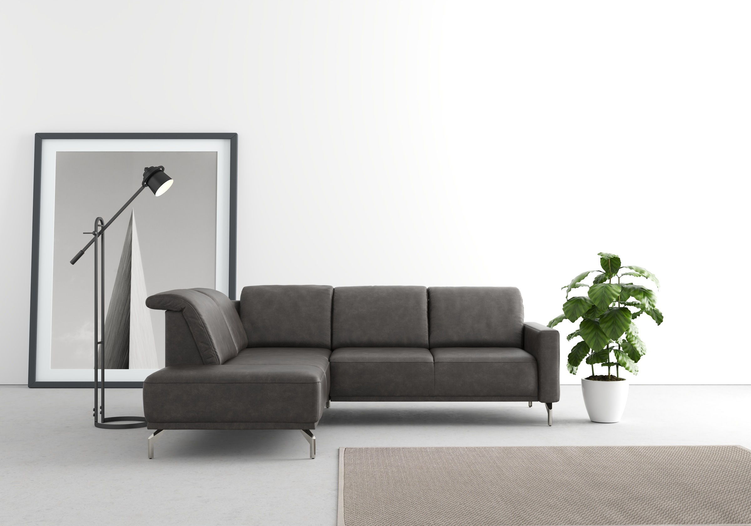 sit&more Ecksofa »Bailando L-Form«, wahlweise mit Kopfteilverstellung und Vorziehsitz, motorisch