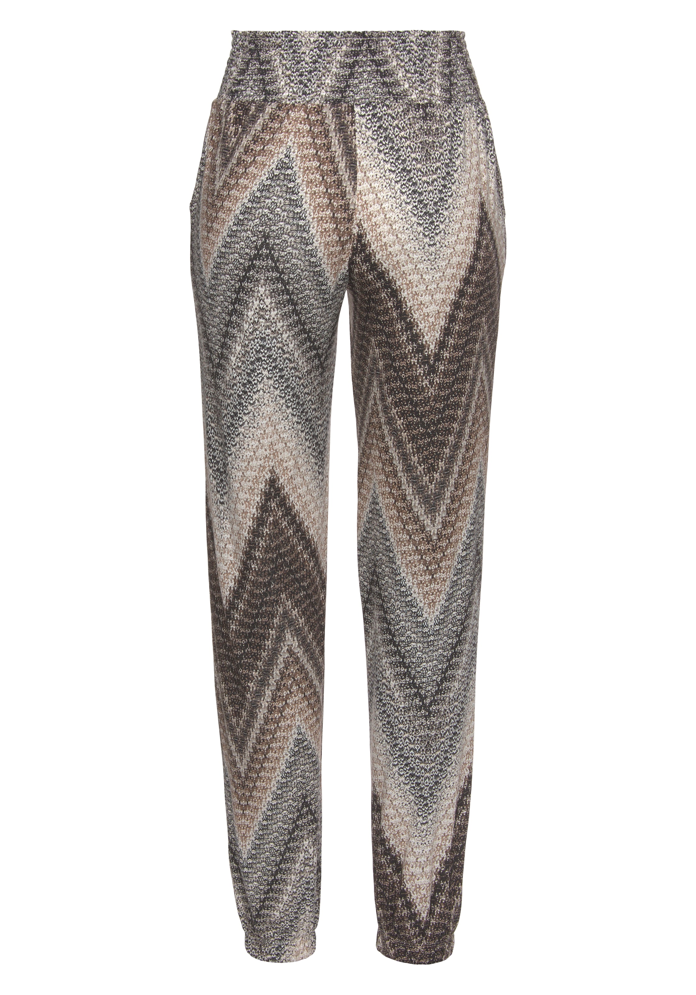 LASCANA Jerseyhose, mit Alloverprint und Taschen, Stretchbund, Strandhose
