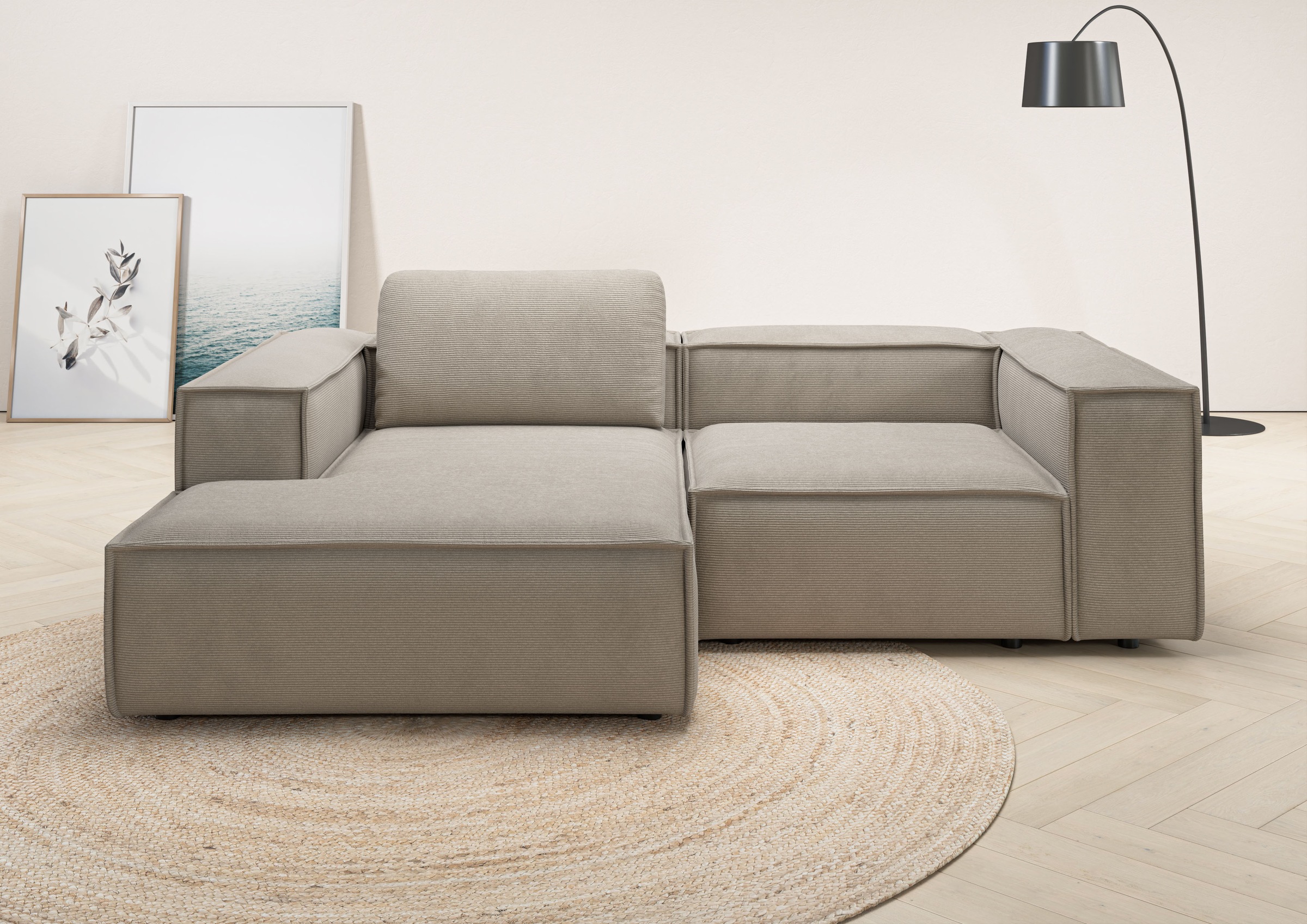 Home affaire Ecksofa »Watertown, kompakte L-Form, 246 cm breite für kleiner günstig online kaufen