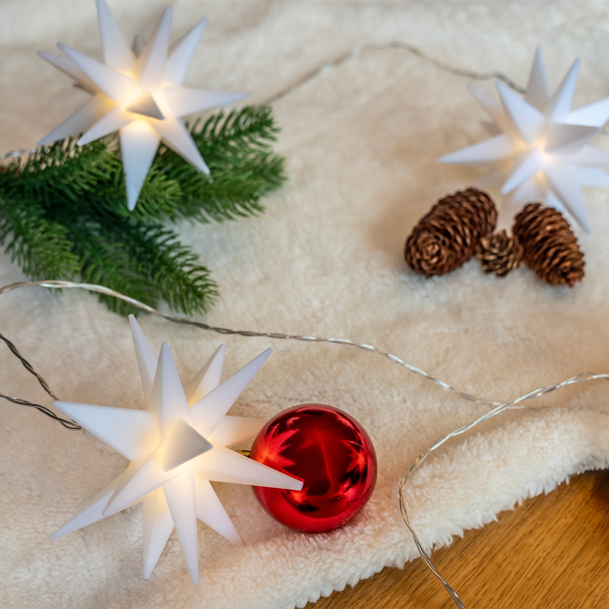 my home LED-Lichterkette »Elvya« 10 Stk.-flammig 3D 10er Sternenlichterkette