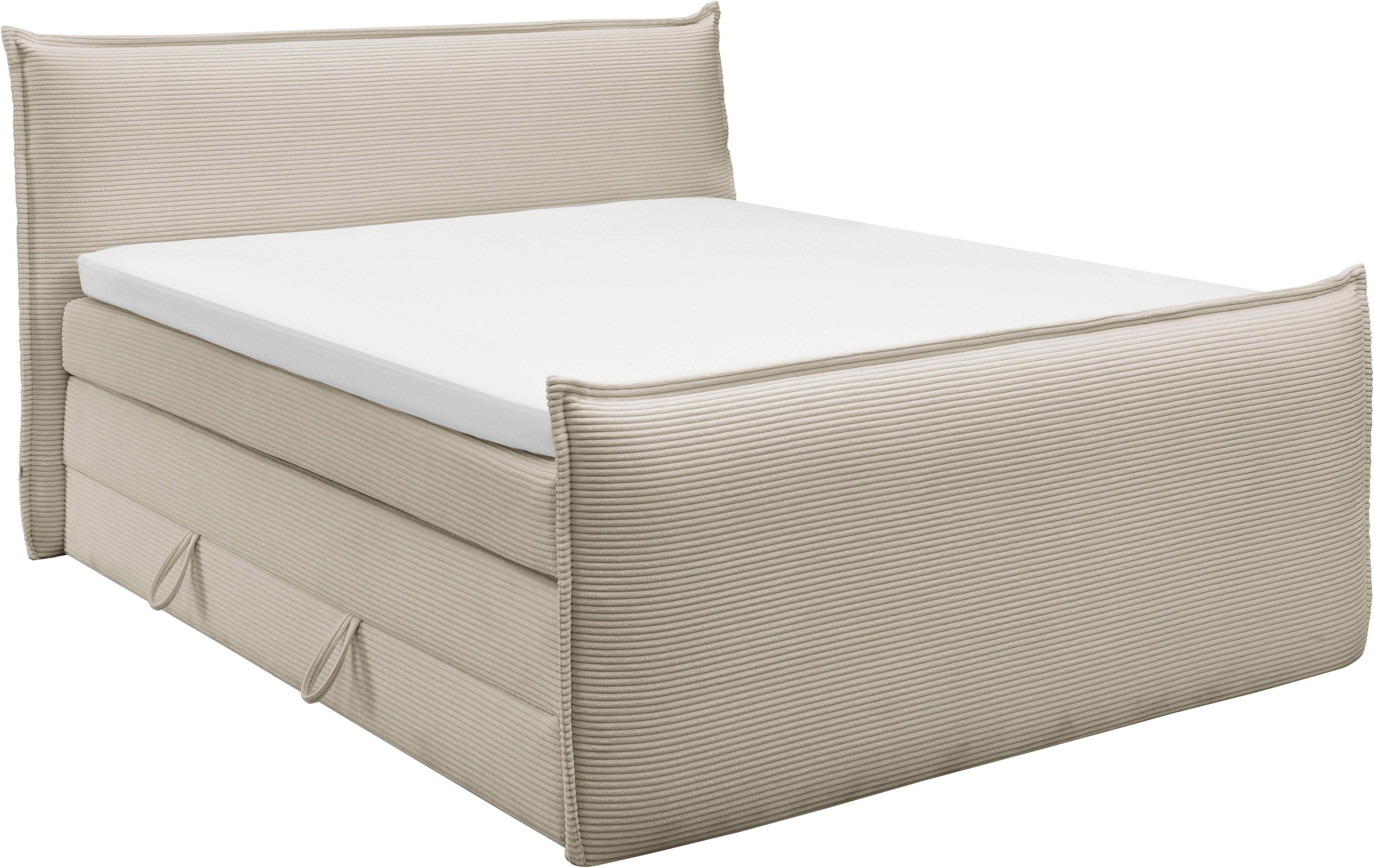 set one by Musterring Boxspringbett »Florida« in modernem Cord-Bezug, mit B günstig online kaufen
