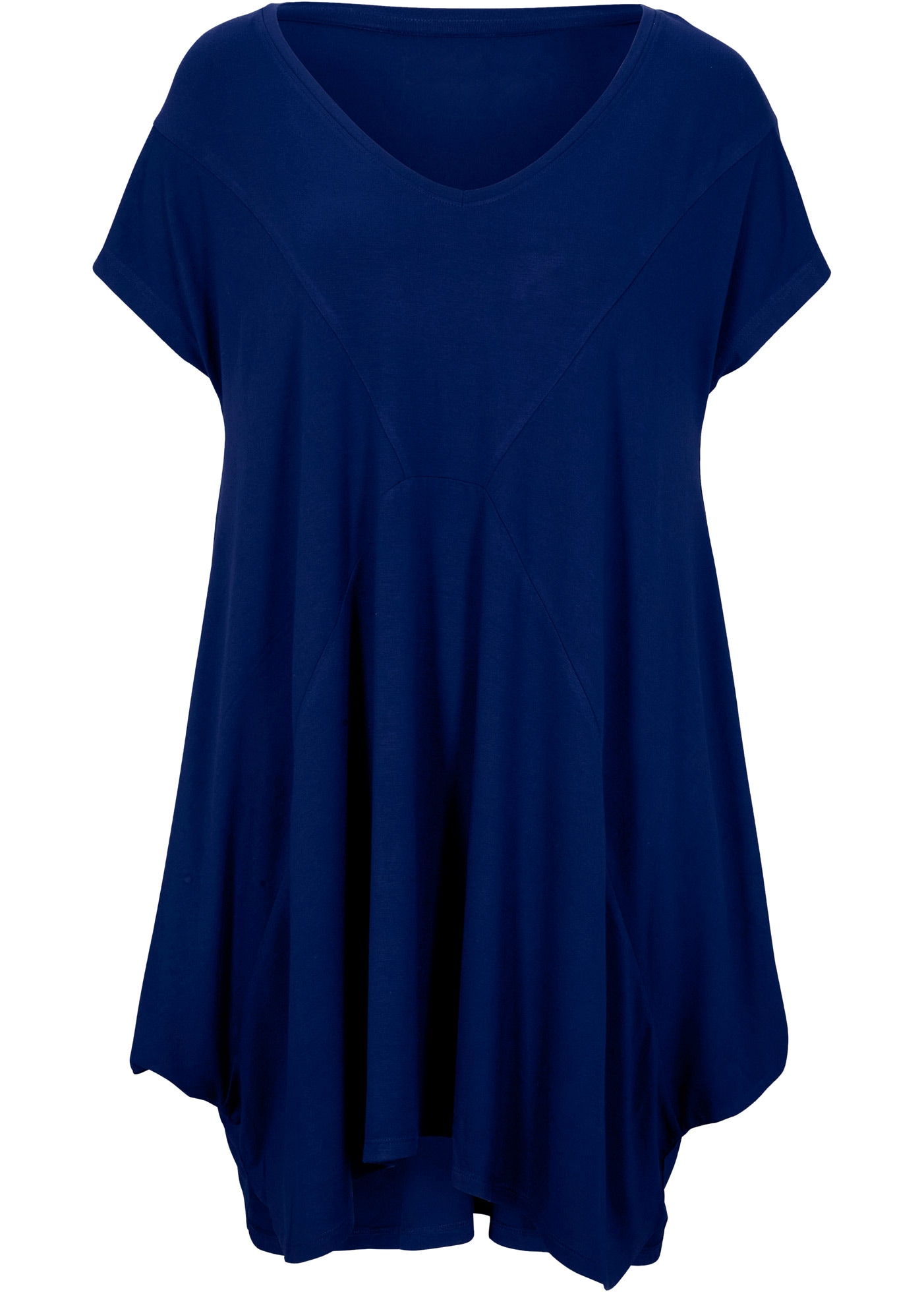 bonprix Longshirt A-Linie Passform, mit Eingrifftaschen, tiefer Rundhalsausschnitt