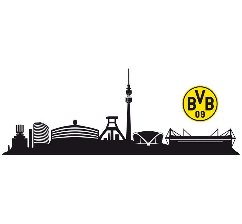 Wall-Art Wandtattoo »Fußball BVB auf Skyline mit St.) bestellen (1 Logo«, Raten