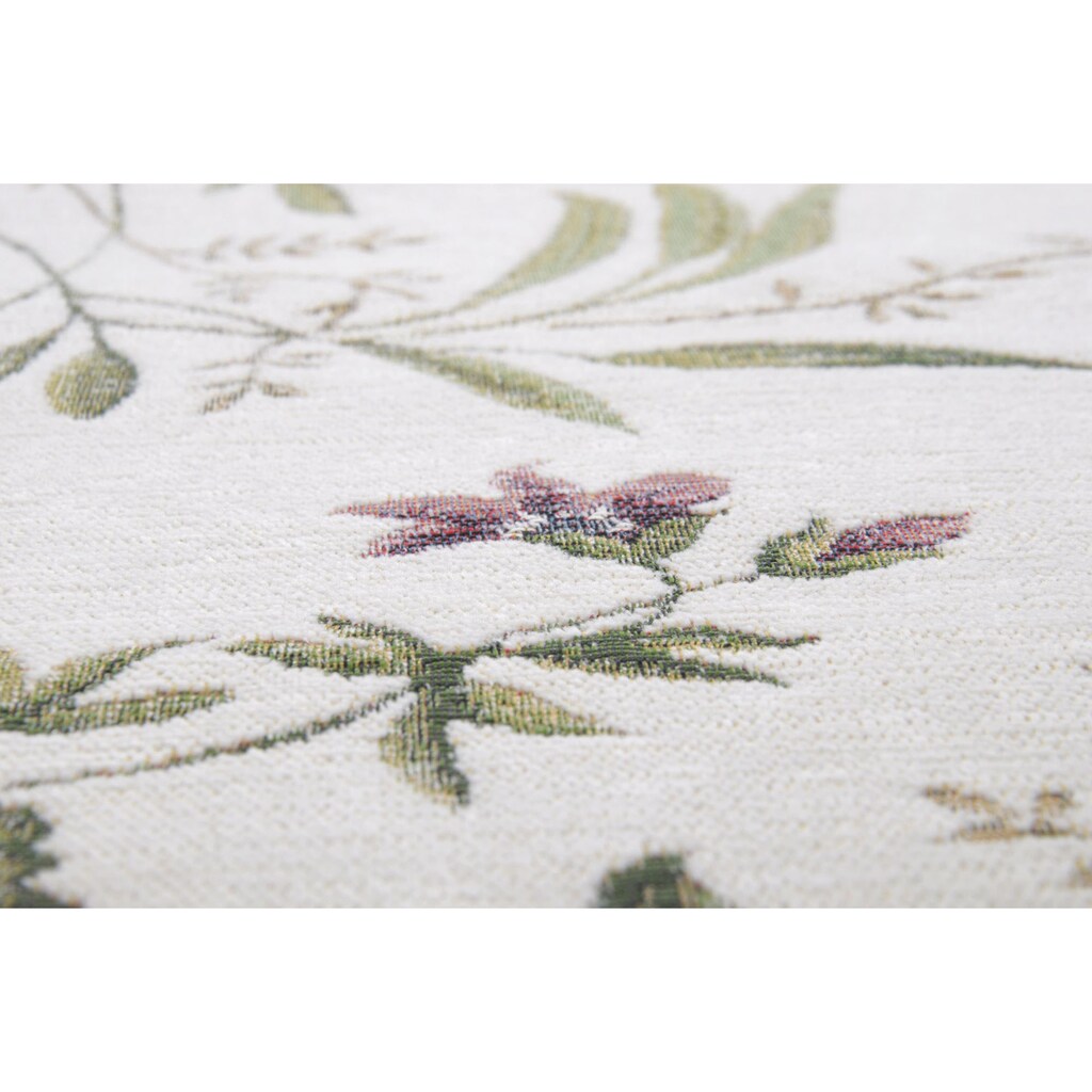 THEKO Teppich »Flomi Sagrini«, rechteckig, 4 mm Höhe, Flachgewebe, Pastell-Farben, Blumen Design, ideal im Wohnzimmer & Schlafzimmer