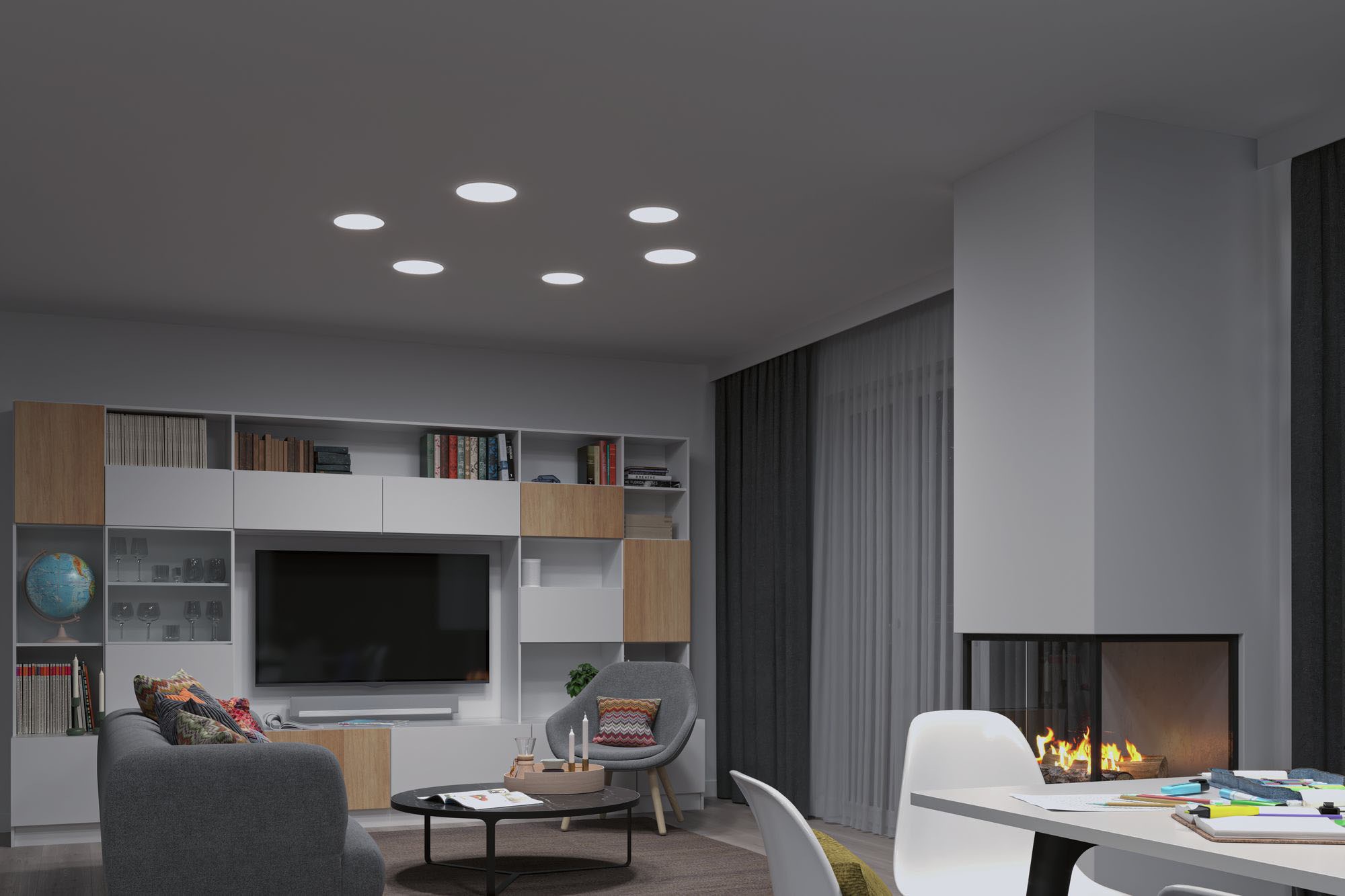 Paulmann LED Bad-Einbauleuchte »Veluna«, Schutzart IP44, 3 Lichtstimmungen möglich, Ø 21,5 cm, inkl. LED Leuchtmittel