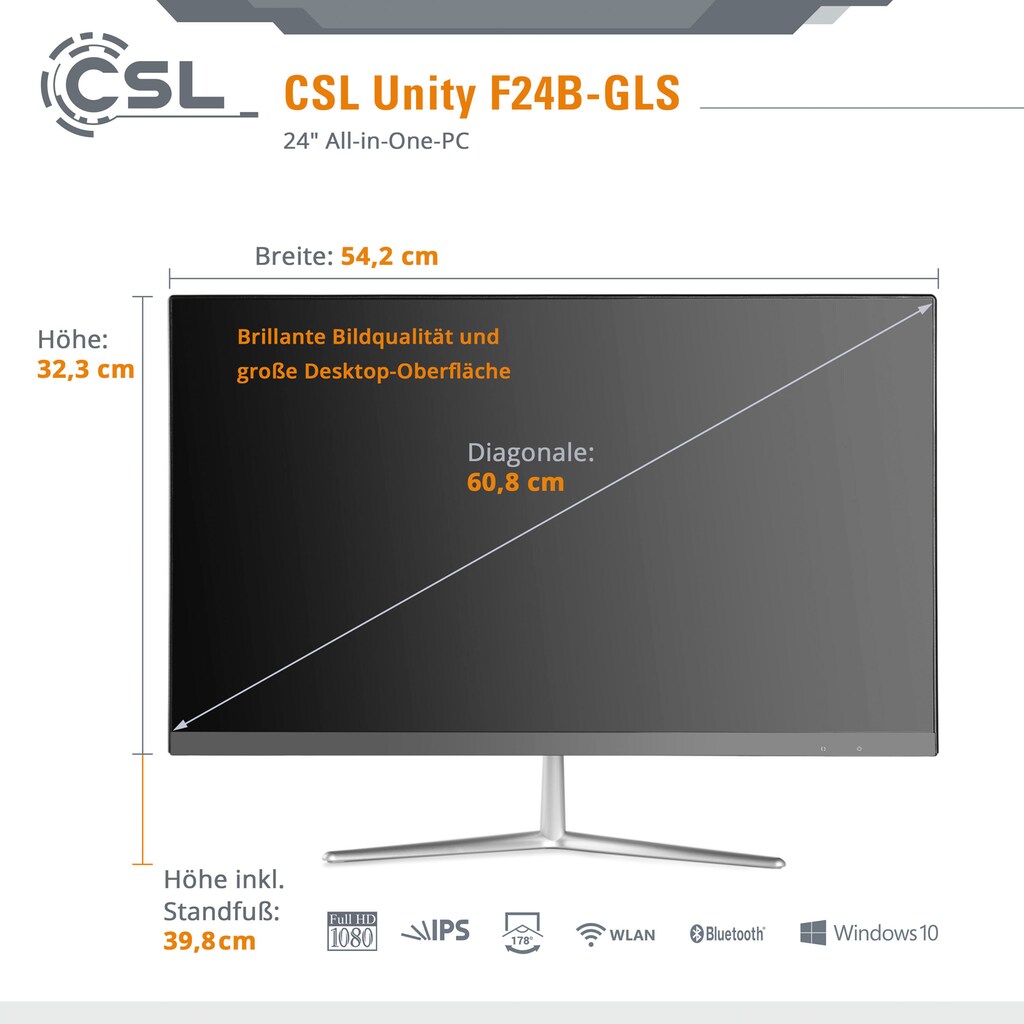 CSL All-in-One PC »Unity F24-GLS mit Windows 10 Pro«