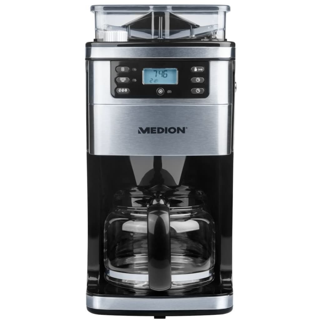 Medion® Kaffeemaschine mit Mahlwerk »MD 15486«, 1,5 l Kaffeekanne, Permanentfilter