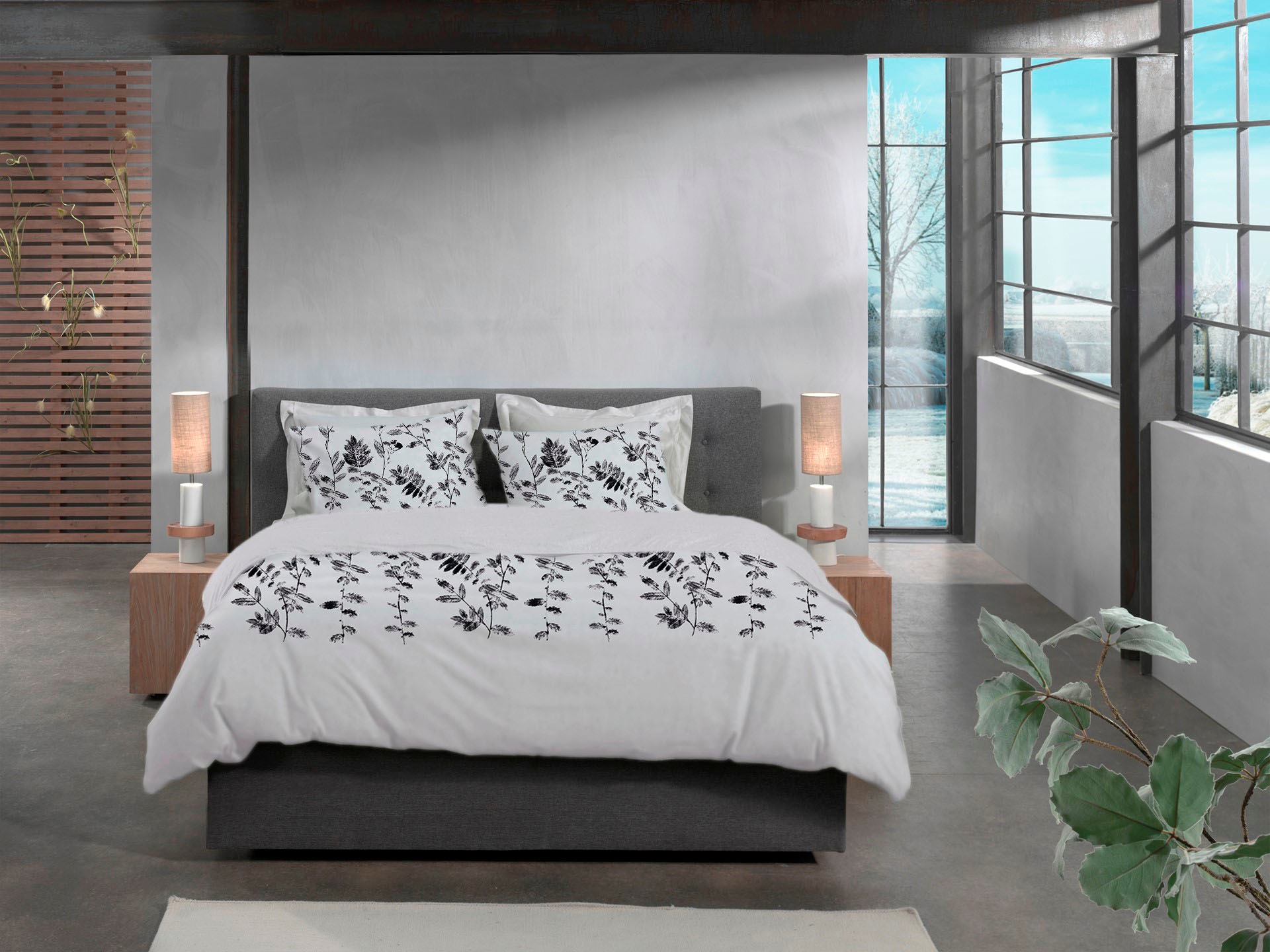 Heckett & Lane Bettwäsche »Rocco« 2 Stk. tlg. Blätter Design, 100% Baumwoll günstig online kaufen