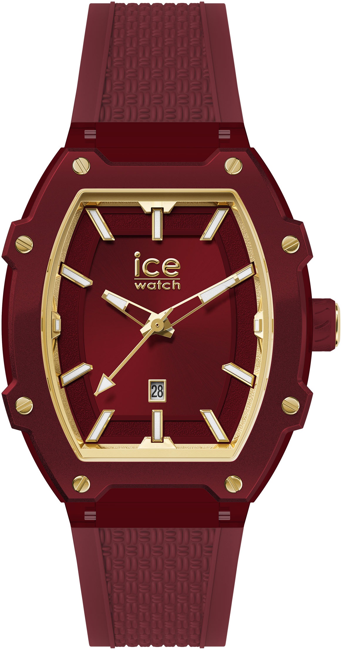 ICE-WATCH Quarzuhr »ICE boliday - Plastic - Small - 3H + Date« Armbanduhr, Damenuhr, Silikonarmband, Datum, analog dunkelrot Stilsichere Armbanduhr...