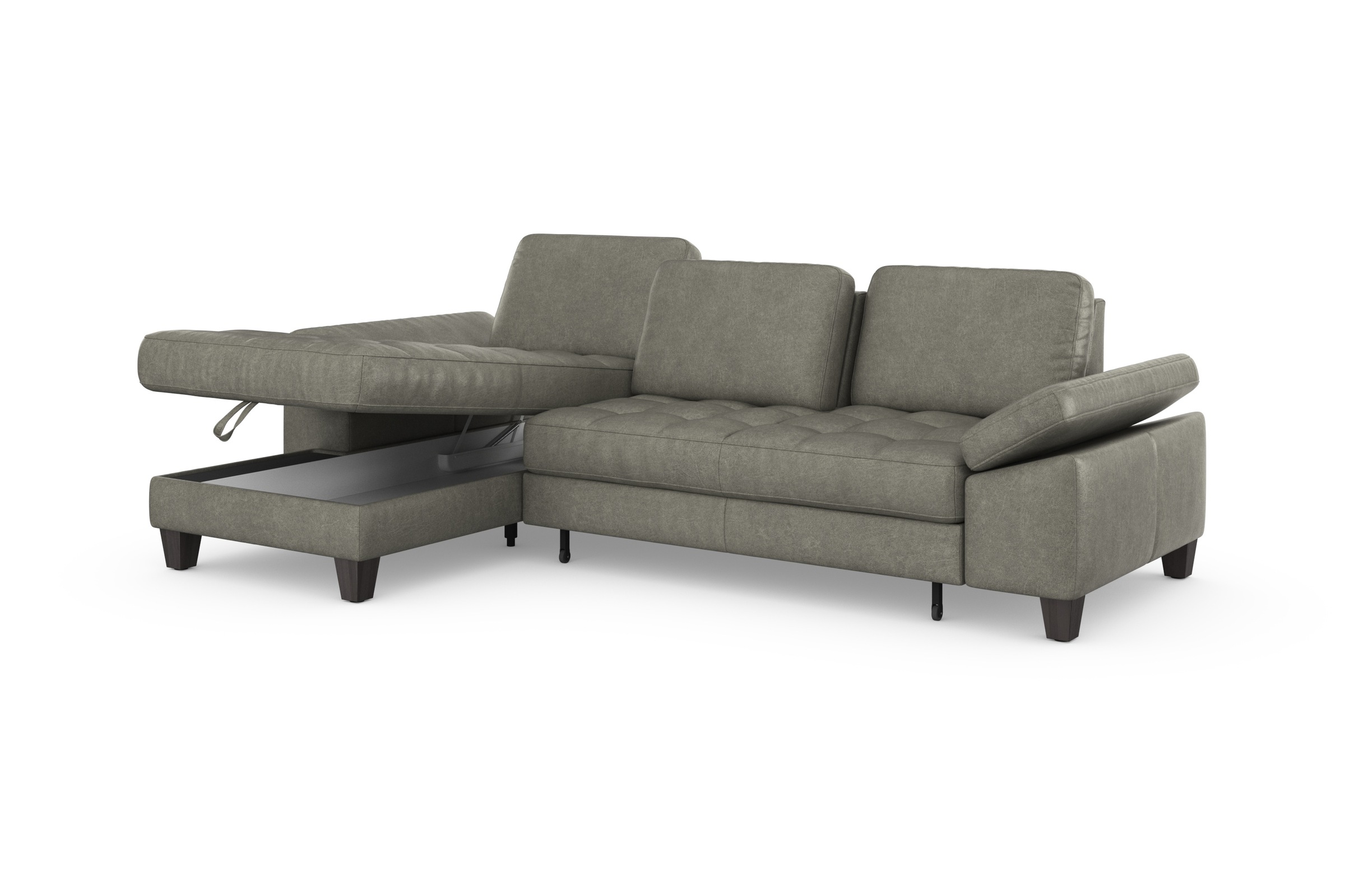 sit&more Ecksofa »Westham L-Form«, Recamiere, mit oder ohne Bettfunktion, Bettkasten, Füße wengefarben