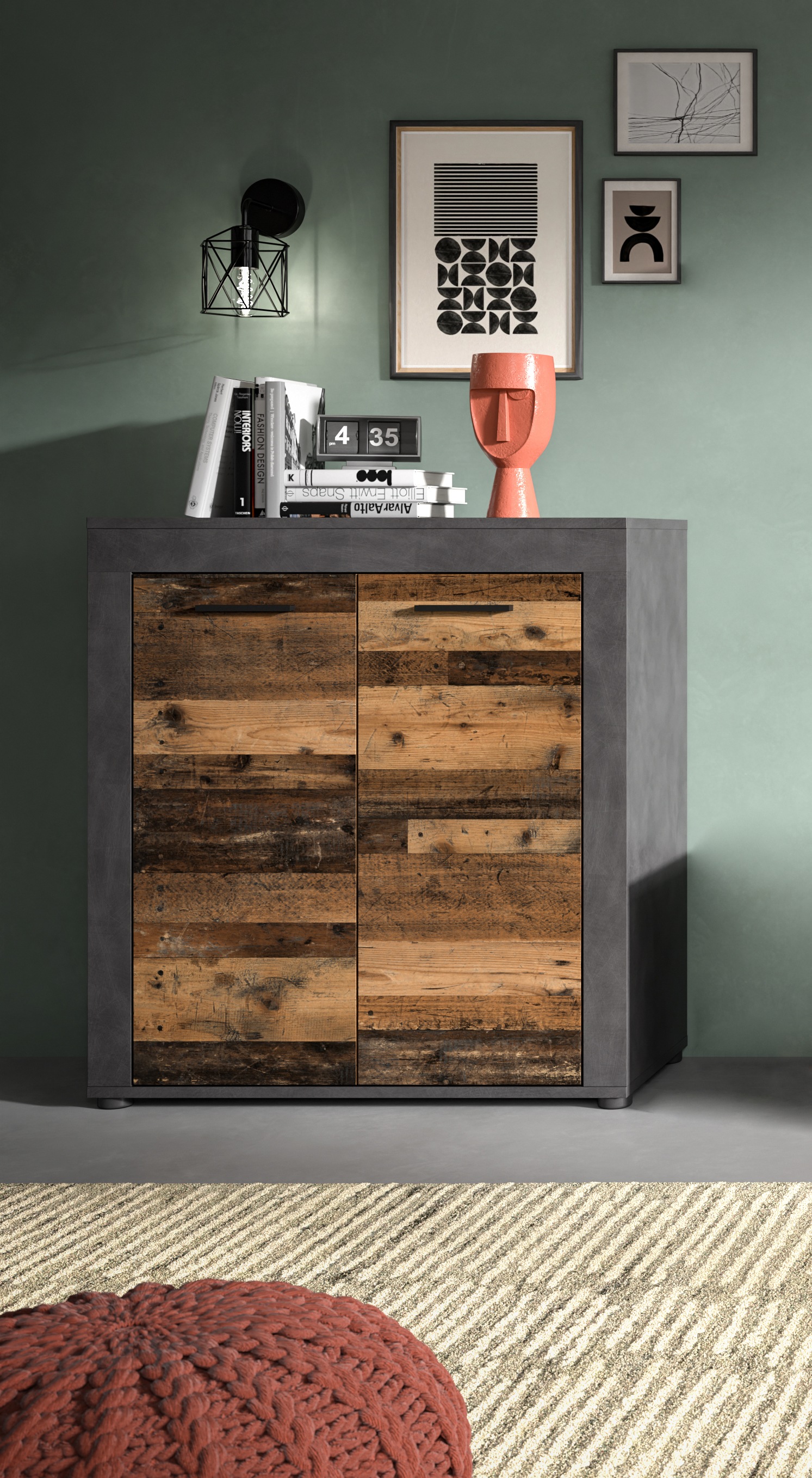 INOSIGN Highboard »Aosta, Höhe 88 cm, in verschiedenen Farbausführungen«, mit 2 Türen und 3 Fächern, Wohnzimmer, Kommode, Schrank