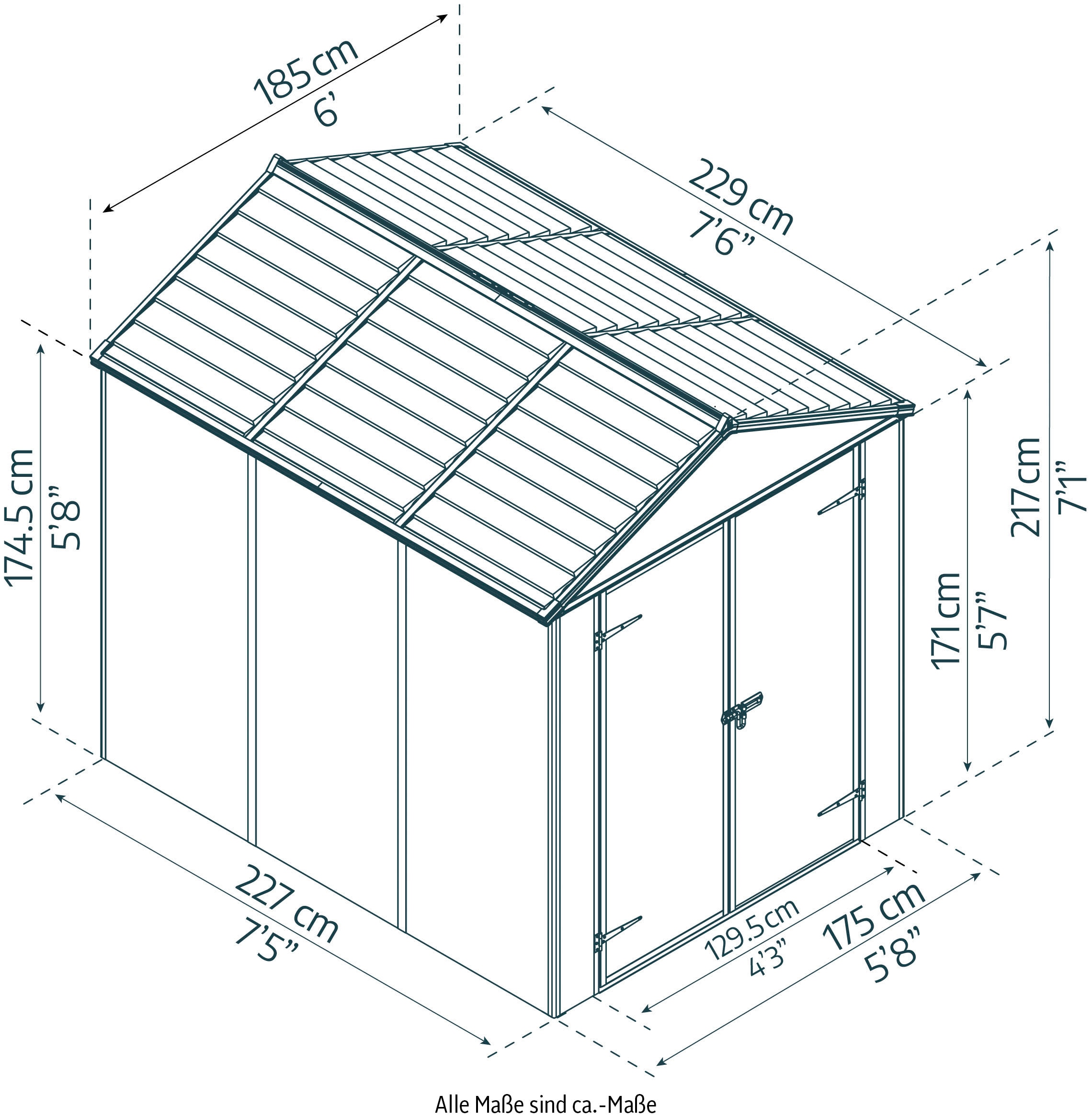 Palram - Canopia Gerätehaus »Rubicon Gerätehaus 6x8«