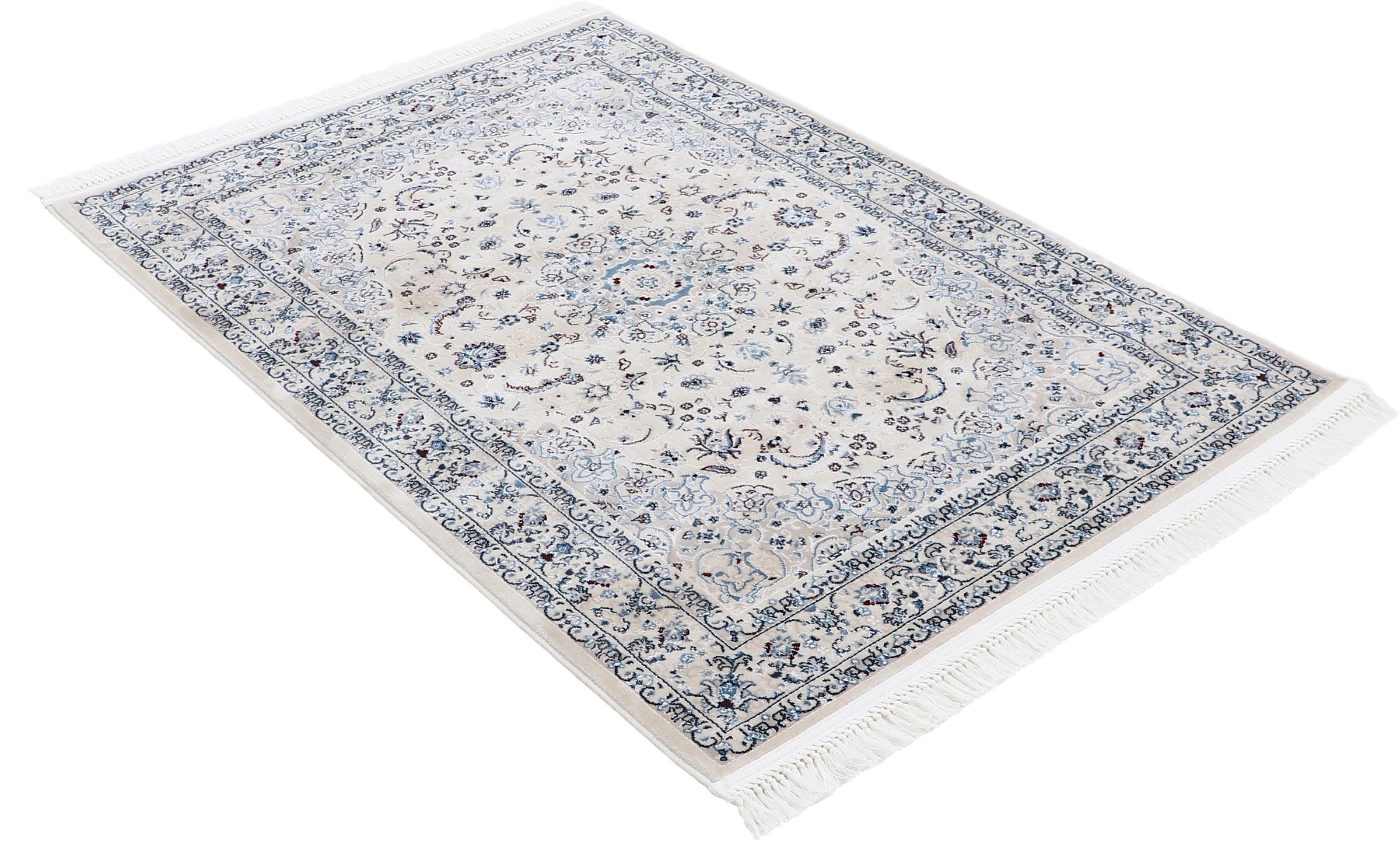 carpetfine Teppich »Nain Diane«, rechteckig, 8 mm Höhe, Kurzflor mit Fransen, Vintage Orient Look, Wohnzimmer