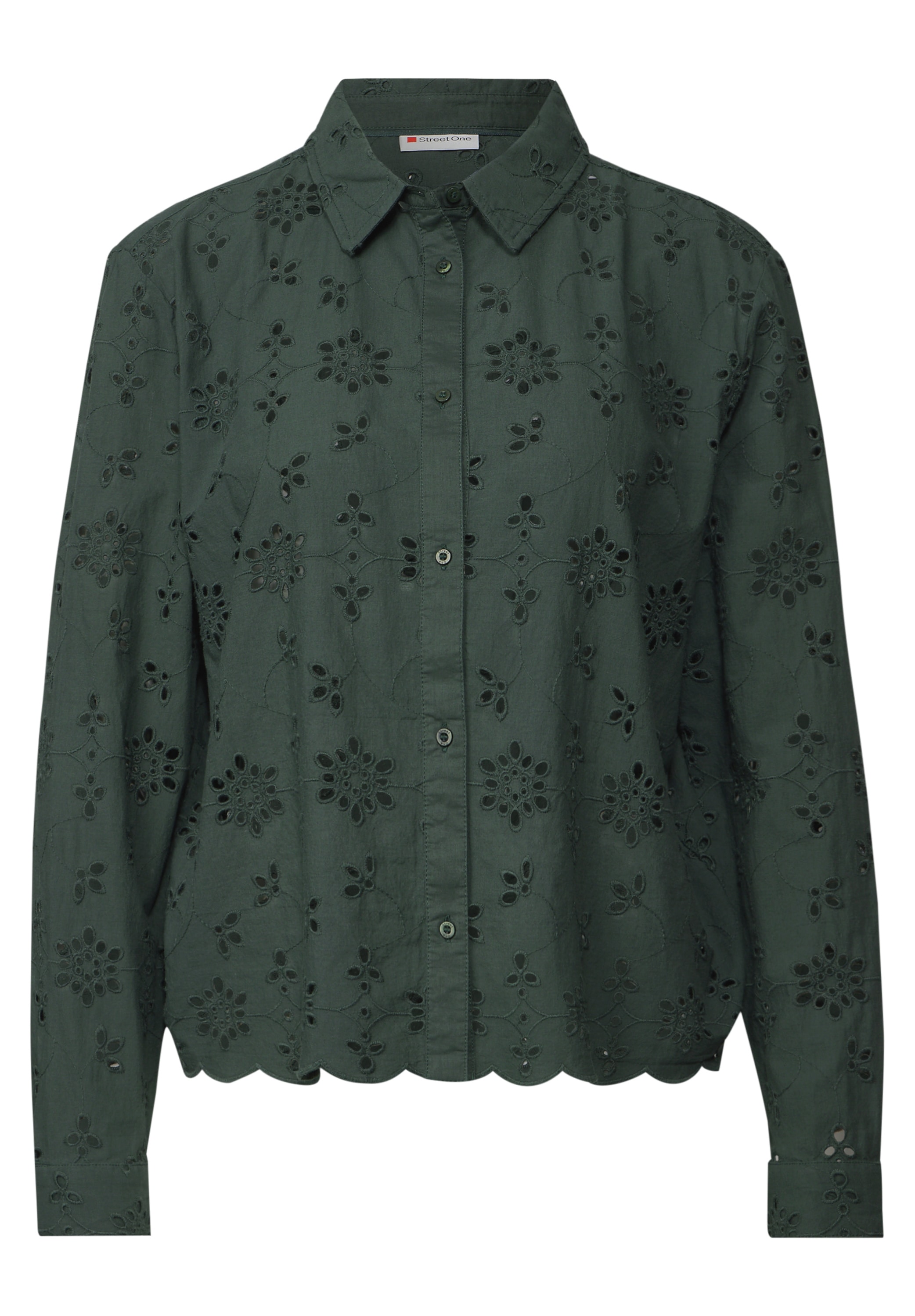 STREET ONE Hemdbluse mit Lochstickerei