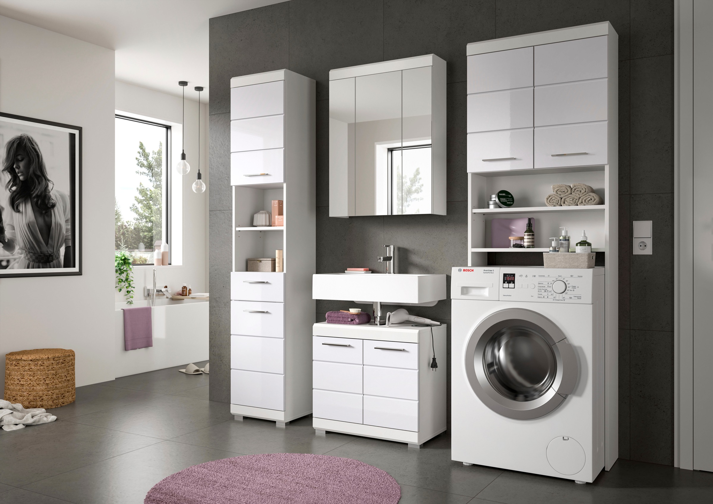 welltime Badmöbel-Set »SIENA, 4 teilig, bestehend aus:« Set, TOPSELLER!, 4 Stk. tlg.
