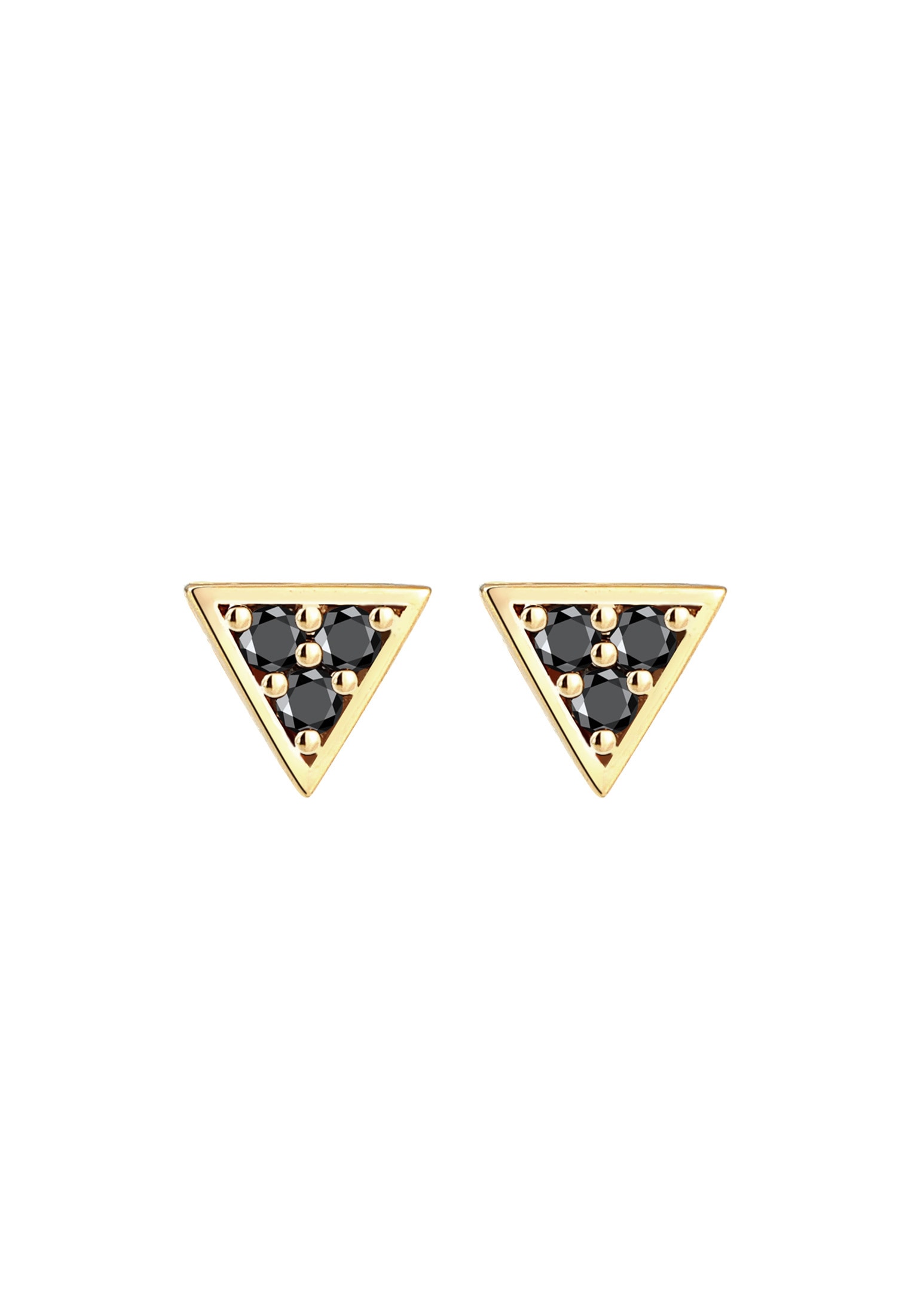 Elli DIAMONDS Paar Ohrstecker »Ohrstecker Dreieck Diamant Schwarz (0.09 ct) 375 Gelbgold«