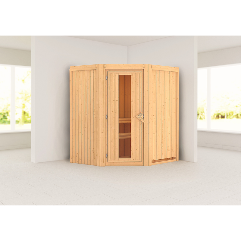 KARIBU Sauna »»Liyah« mit Energiespartür naturbelassen« in verschiedenen Ausführungen erhältlich naturbelassen 0