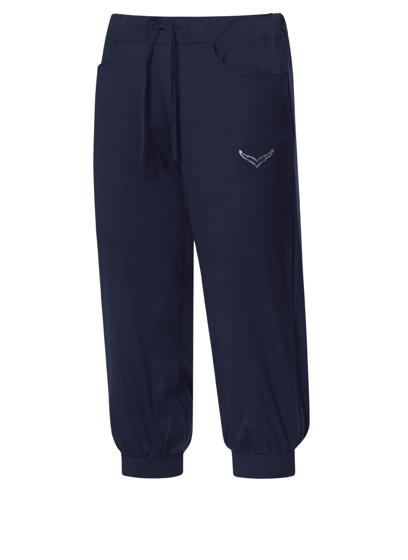 Trigema Jerseyhose »TRIGEMA Hüfthose mit Kristallsteinen«, (1 tlg.)